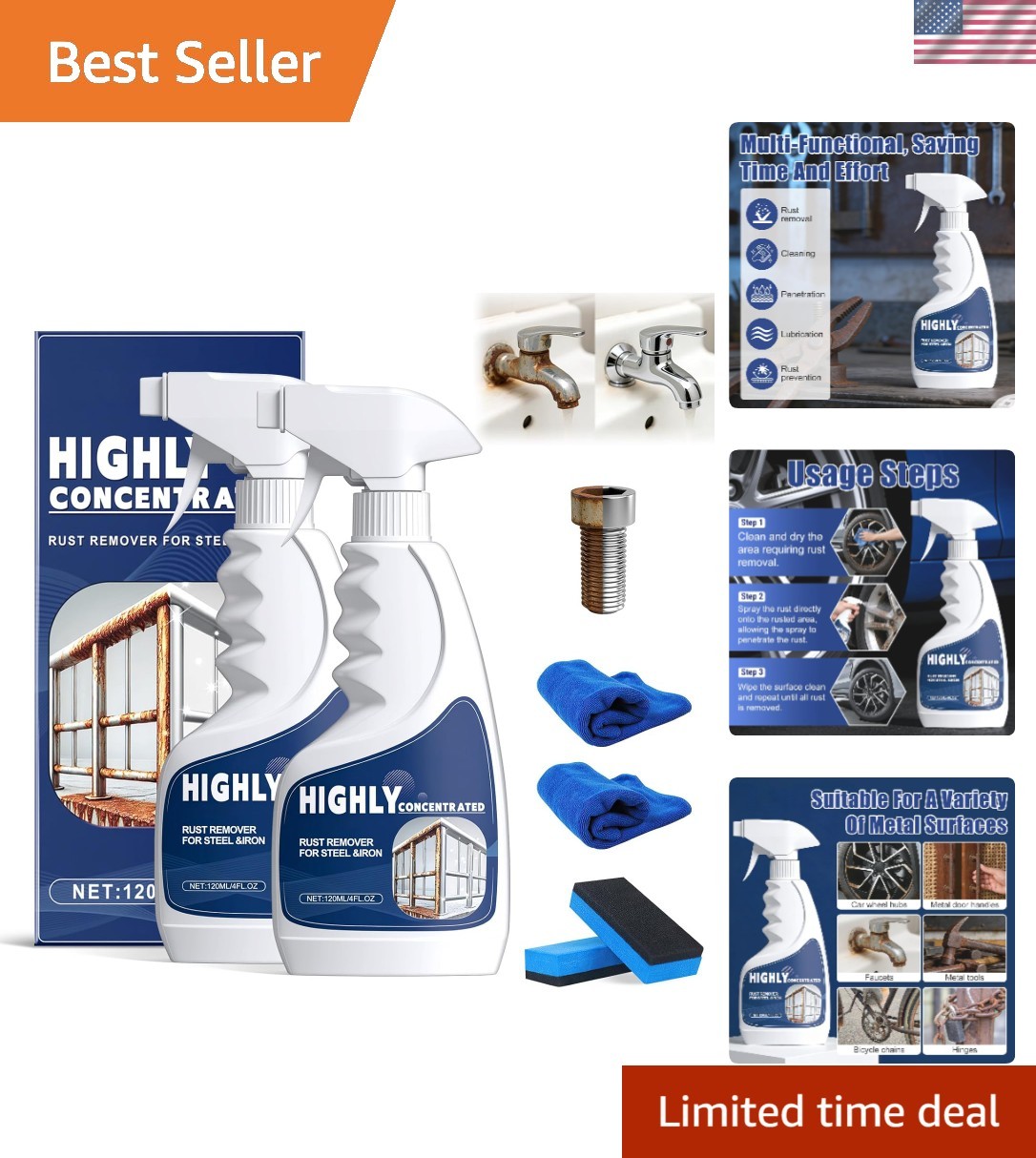 Highly Concentrated Rust Remover – Instant Rust Solution for Metal Surfaces