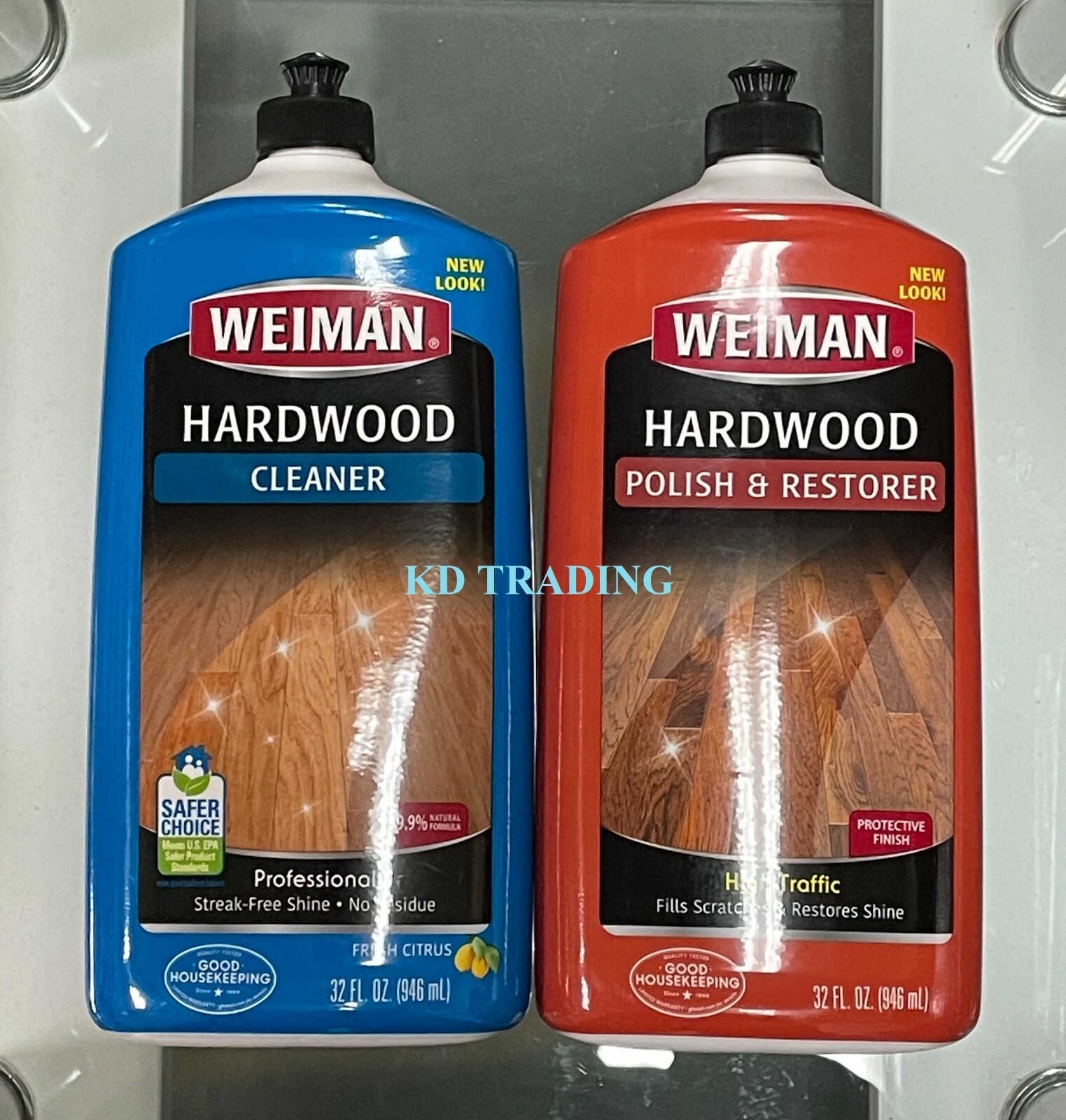 (2-Pk) Weiman PRO HARDWOOD Floor NATURAL CLEANER POLISH & RESTORER Fresh Citrus