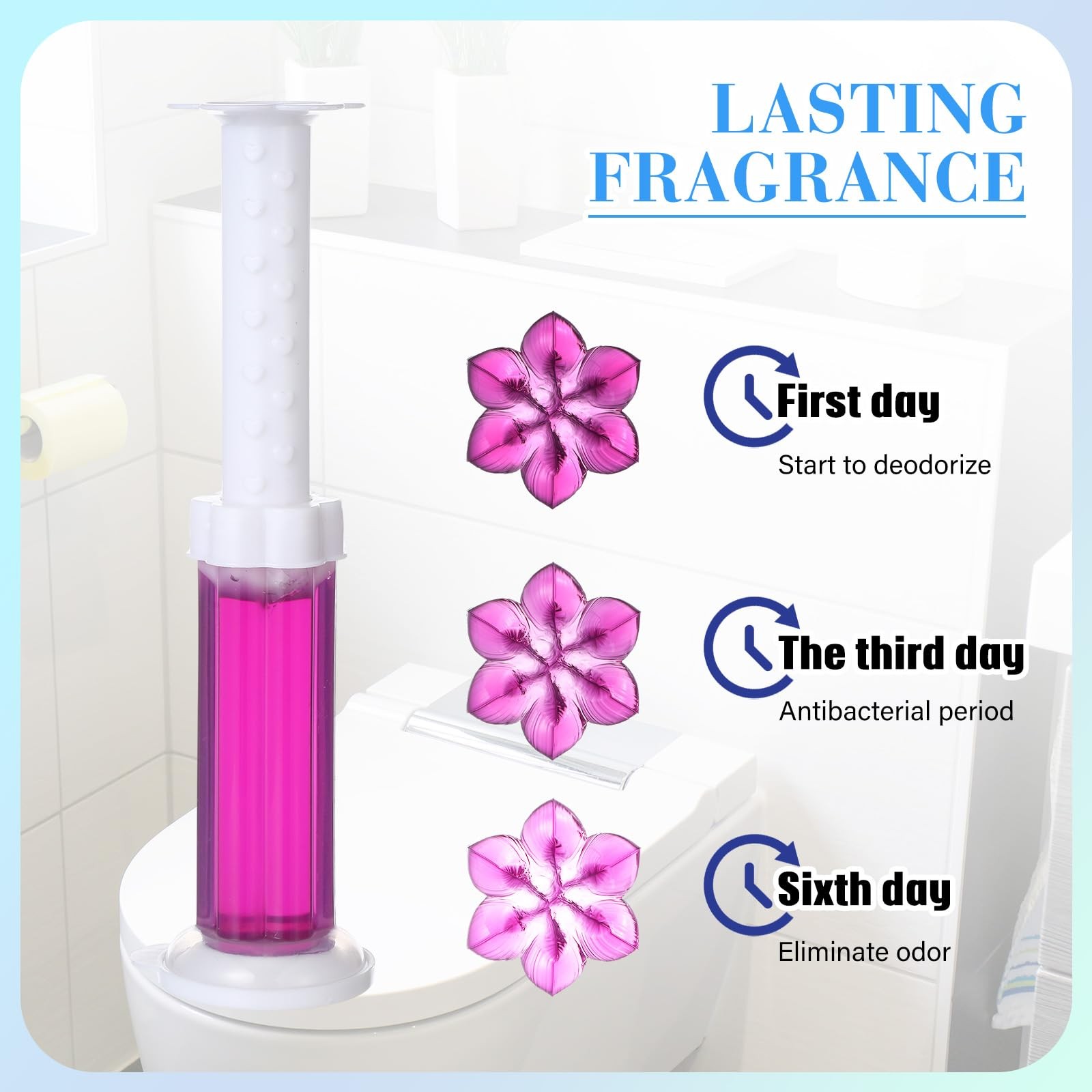 8 Pcs Toilet Gels 112 Count 8 Scents Flower Stamp Bowl Gel Cleaner Freshener