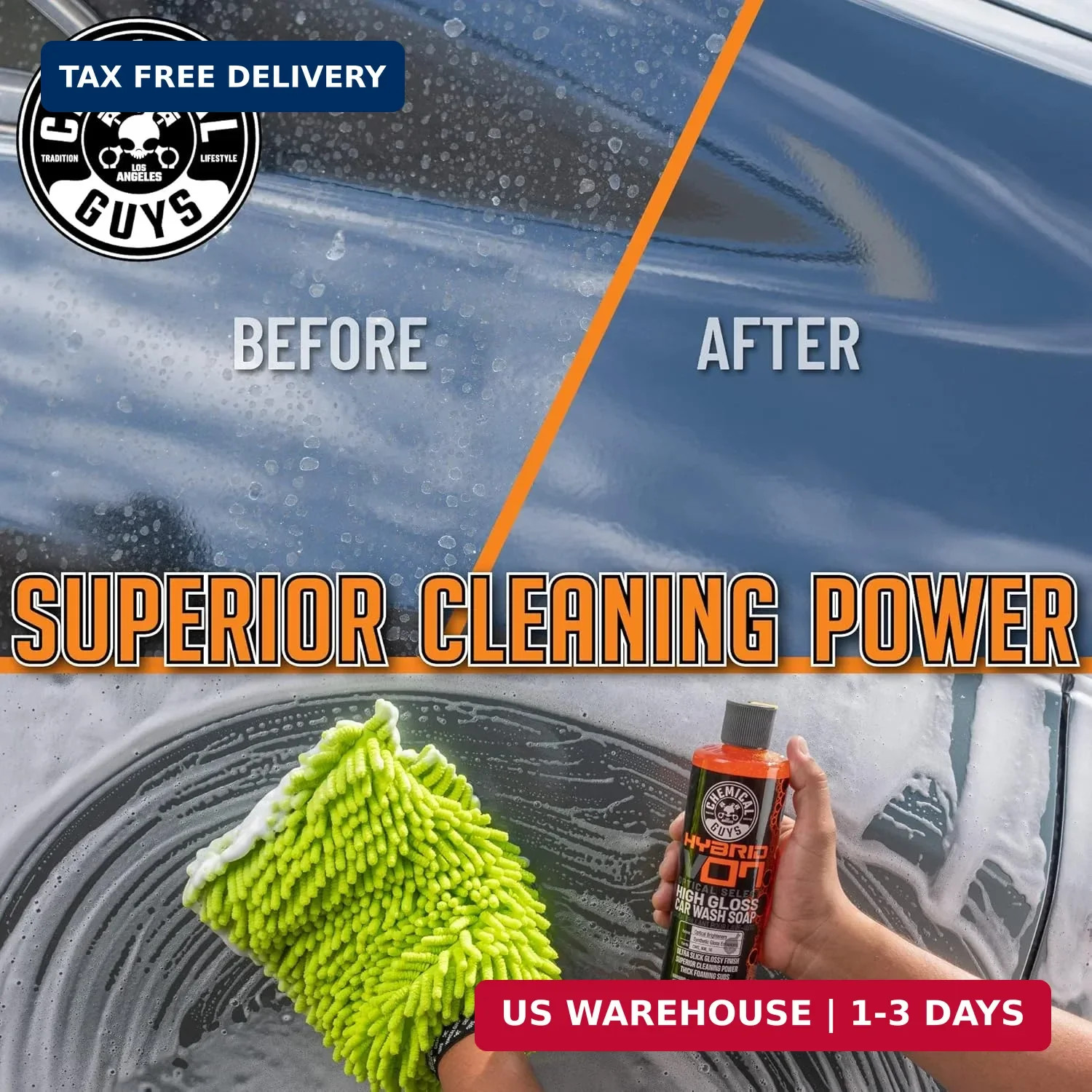 Chemical Guys CWS_808 Hybrid Foaming High Gloss Car Wash Soap (Works with Foam C