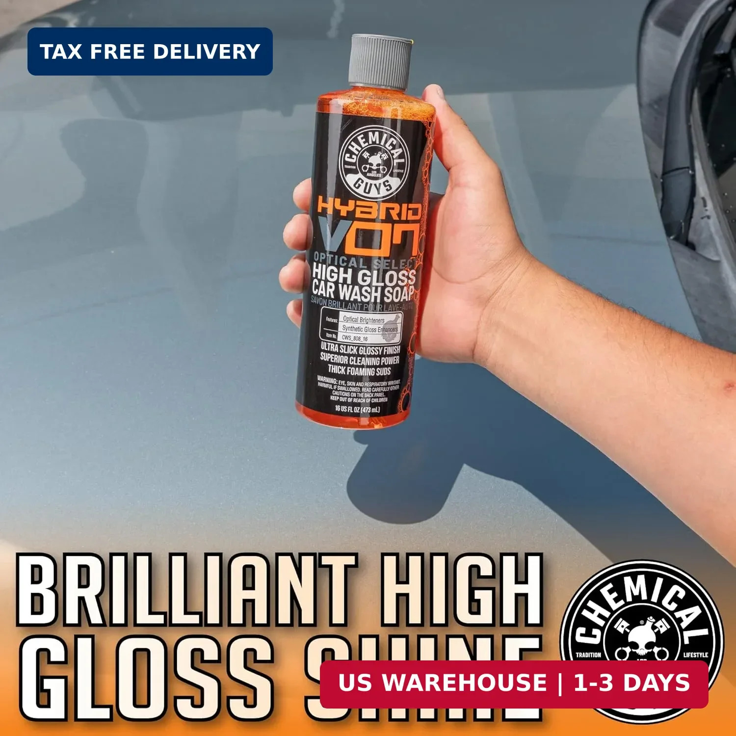 Chemical Guys CWS_808 Hybrid Foaming High Gloss Car Wash Soap (Works with Foam C