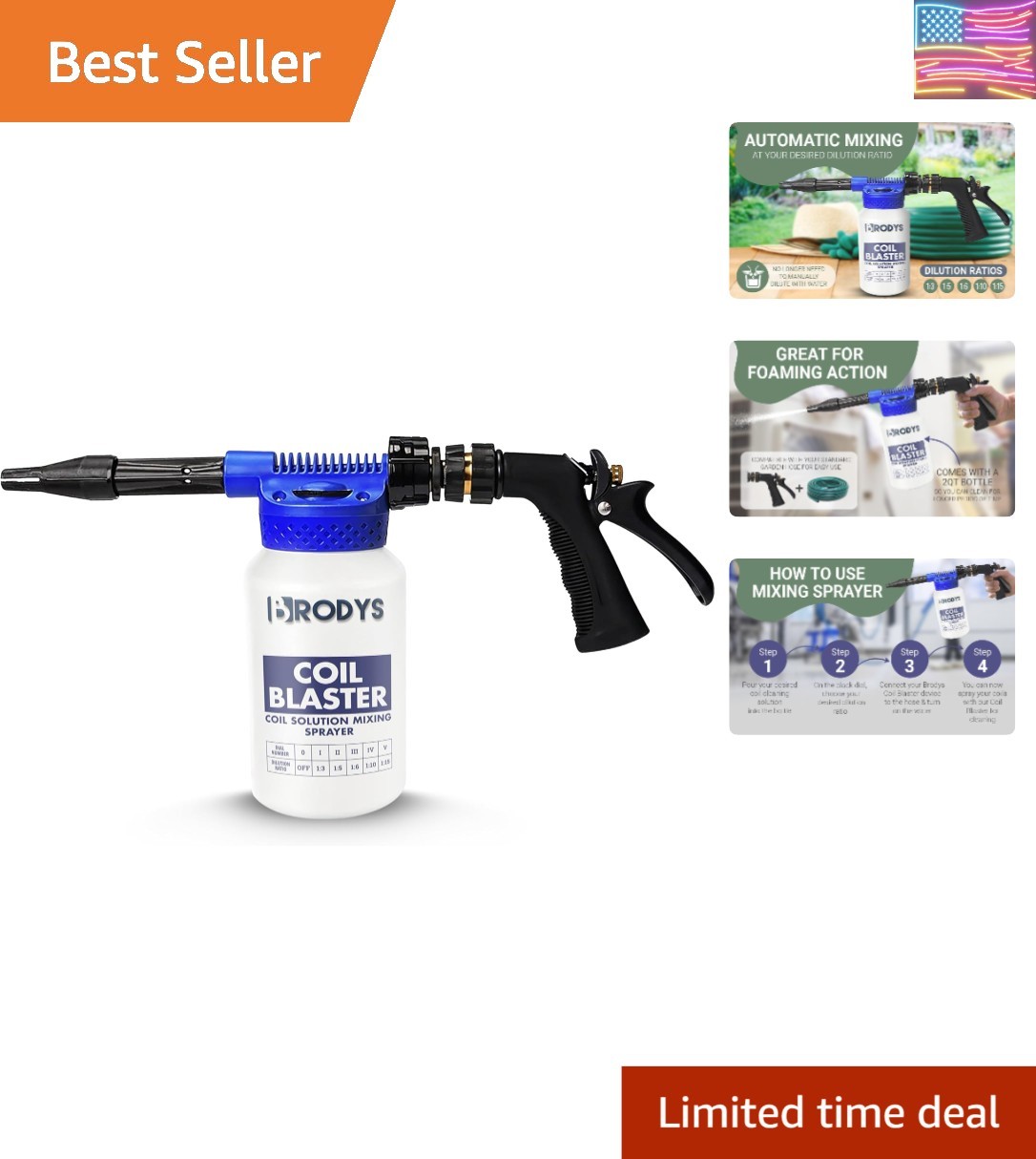 Mixing Sprayer for A/C, Refrigeration Coils, Air Conditioner Coils, Dilution …