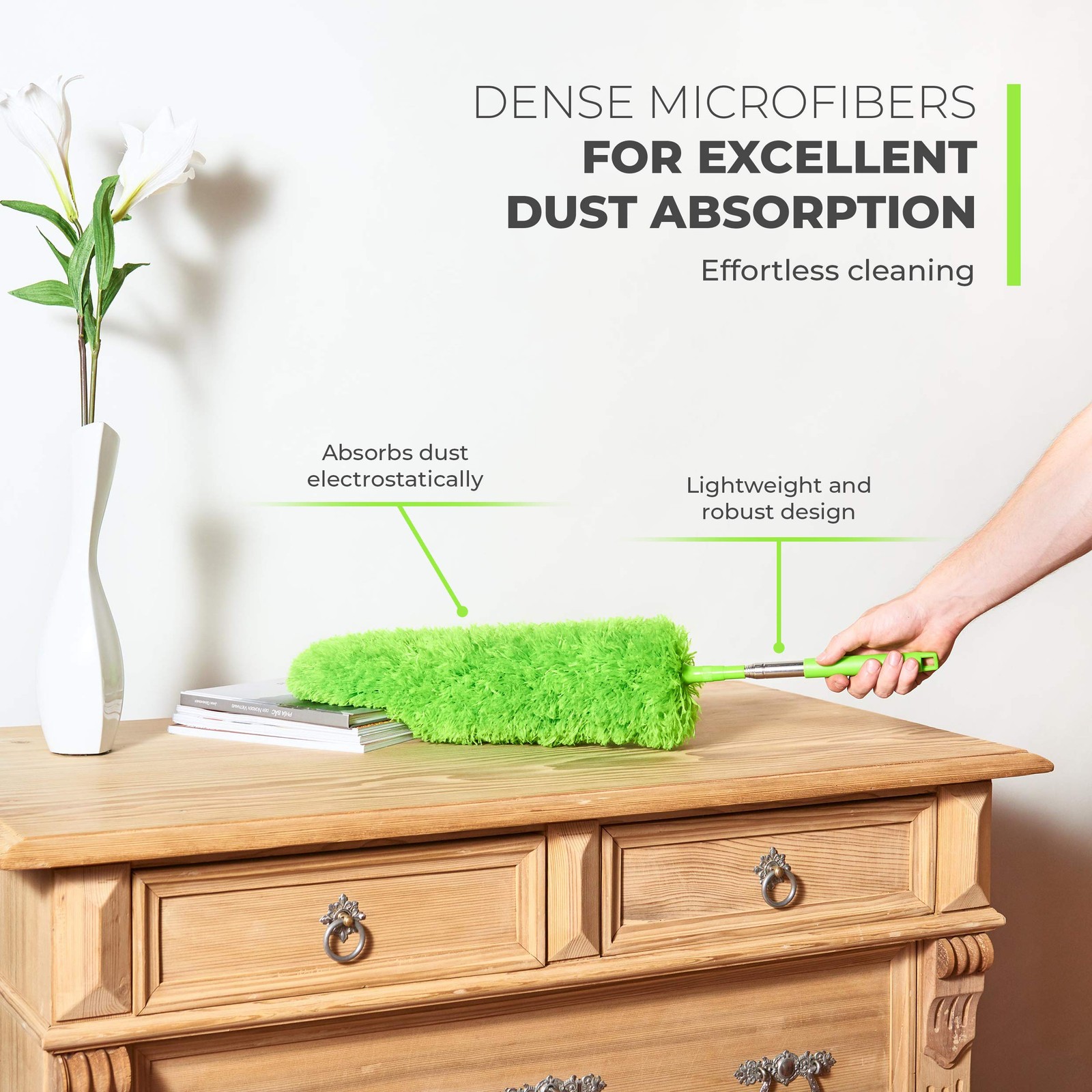 Extendable Microfiber Feather Duster, Feather Dusters for Cleaning, Ceiling F…