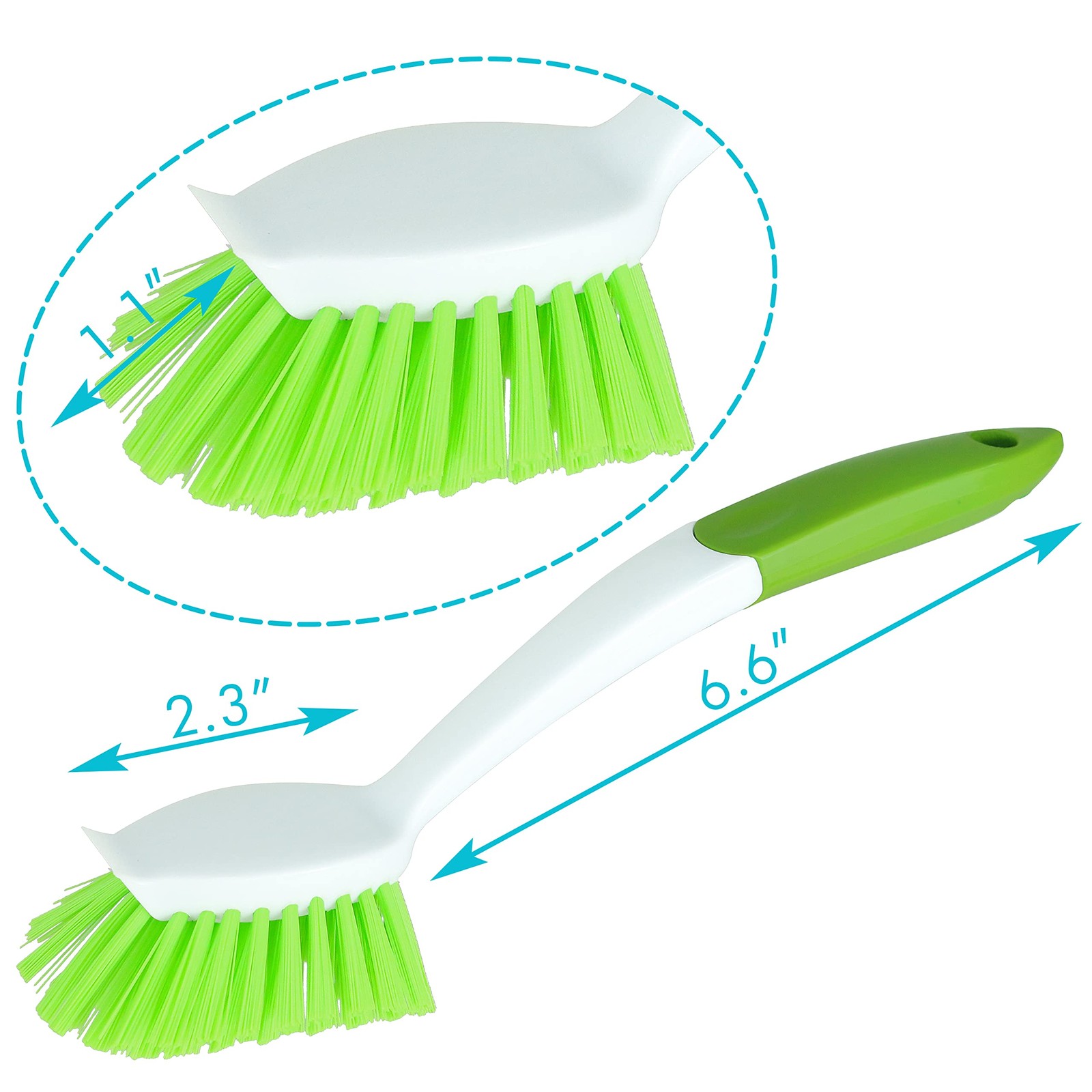 2pack Kitchen Green Scrub Brush For Cleaning Dishes Pots Pan Sink And Bathroom W