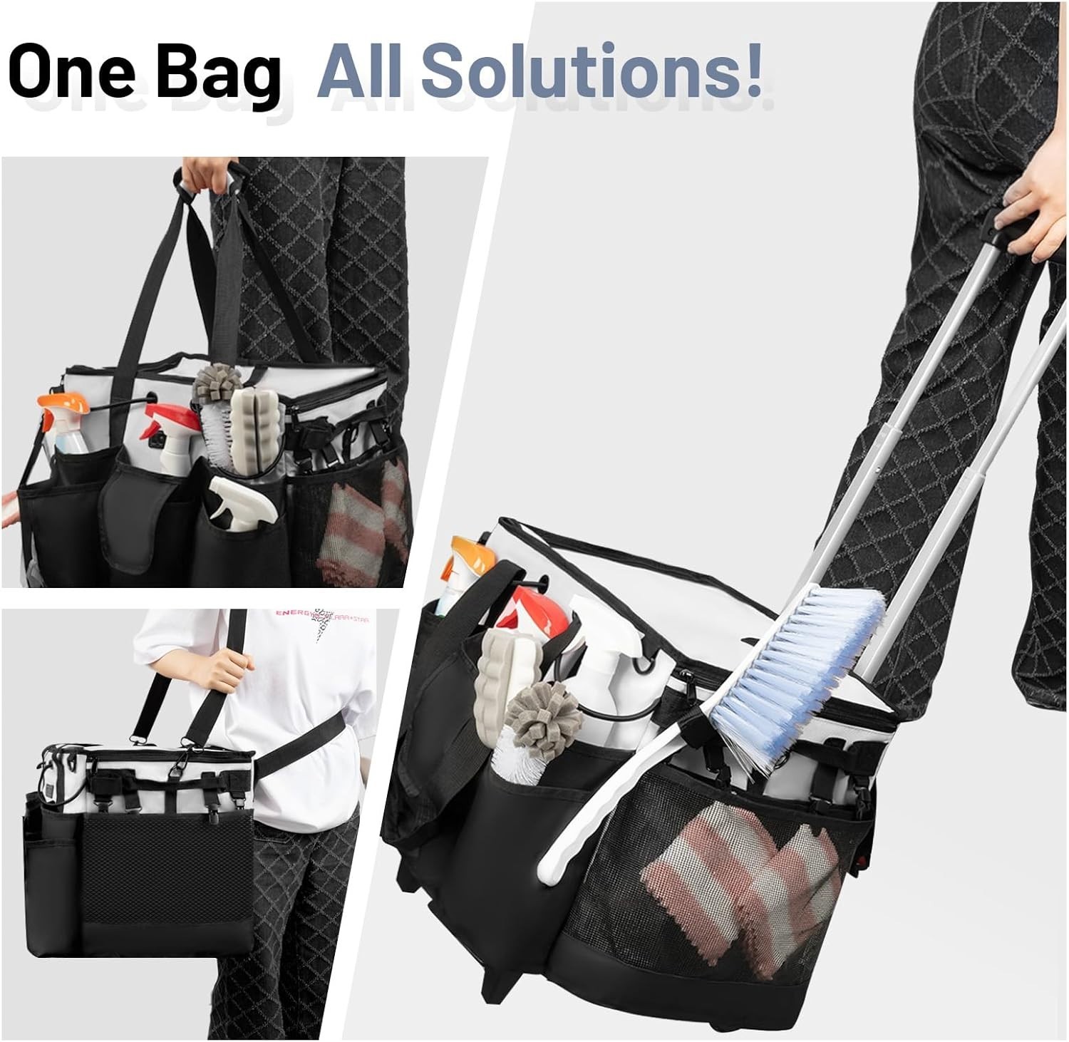 Large Rolling Cleaning Caddy with Wheels – Portable Organizer for Professionals