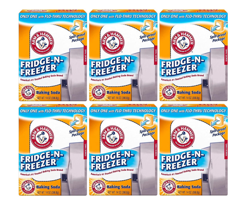 (6 pack) ARM & HAMMER Baking Soda Fridge-n-Freezer Odor Absorber, 14 oz Box