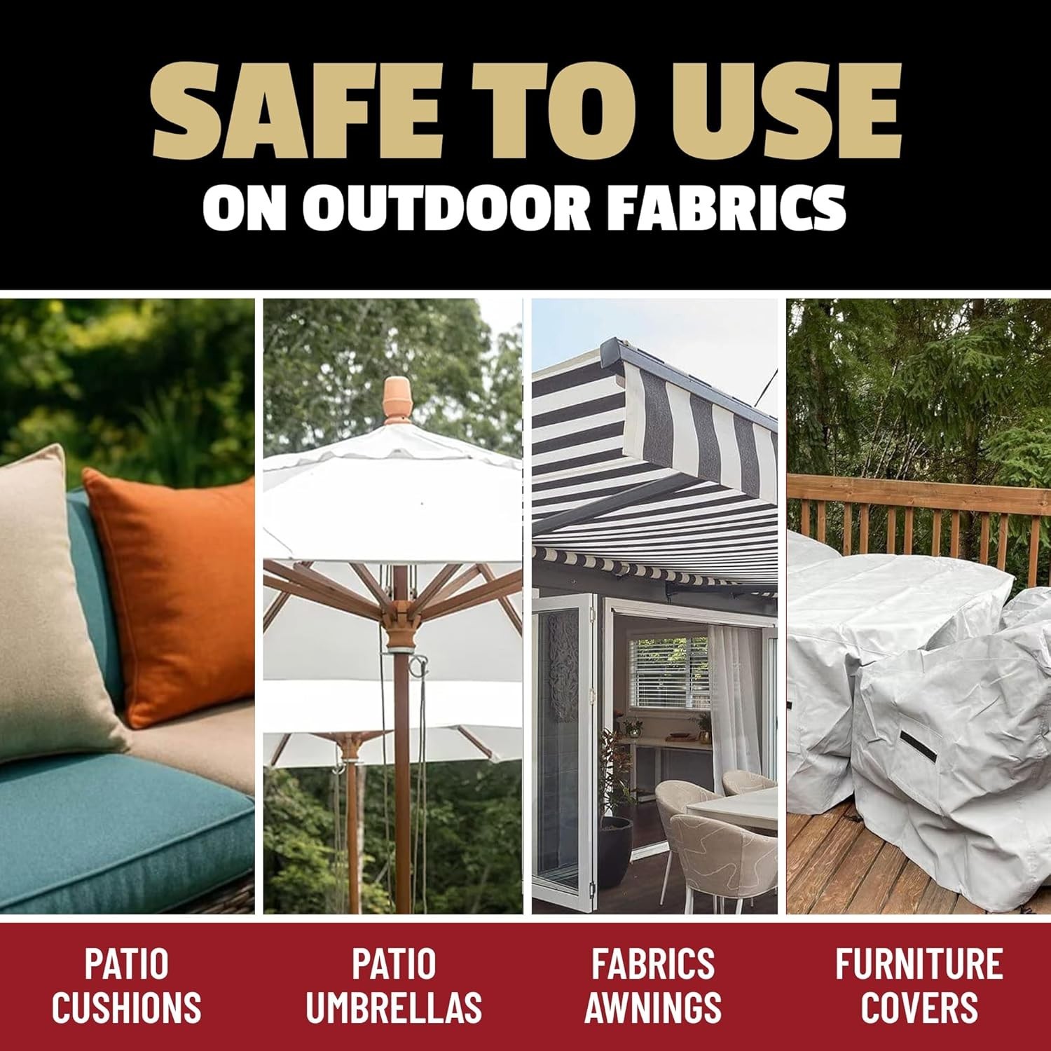 Patio Cushion Cleaner Outdoor Fabric Cleaner – Deep Cleans Dirt, Grime & Weat…