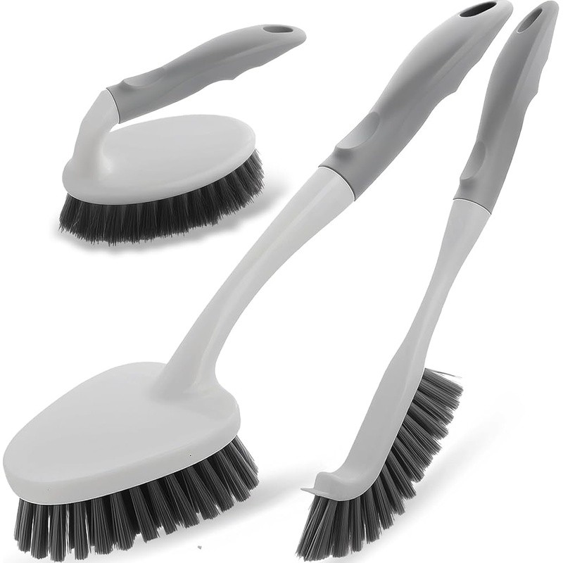 3 Piece Cleaning Brush Set Scrub Brush Tile Crevice Durable Stiff Bristles New