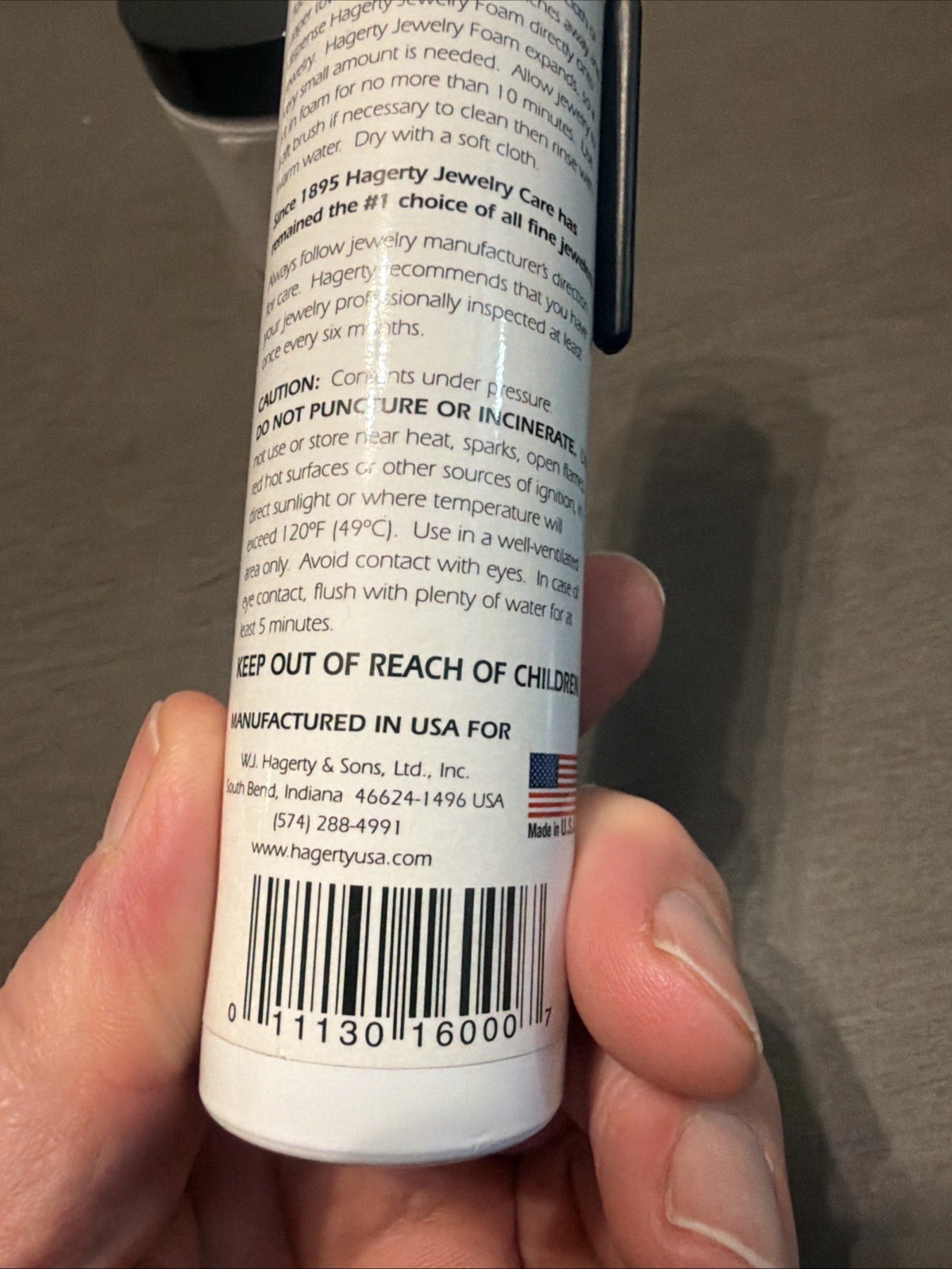 W. J. Hagerty Jewelry Foam 3 Oz Brush Aerosol Diamonds Gold Platinum Cleaner