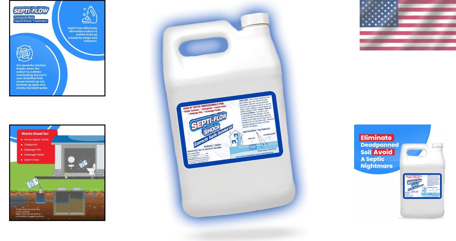 Efficient Septi-Flow Shock – Biodegradable Drainfield Repair, 128 Fl Oz Liquid