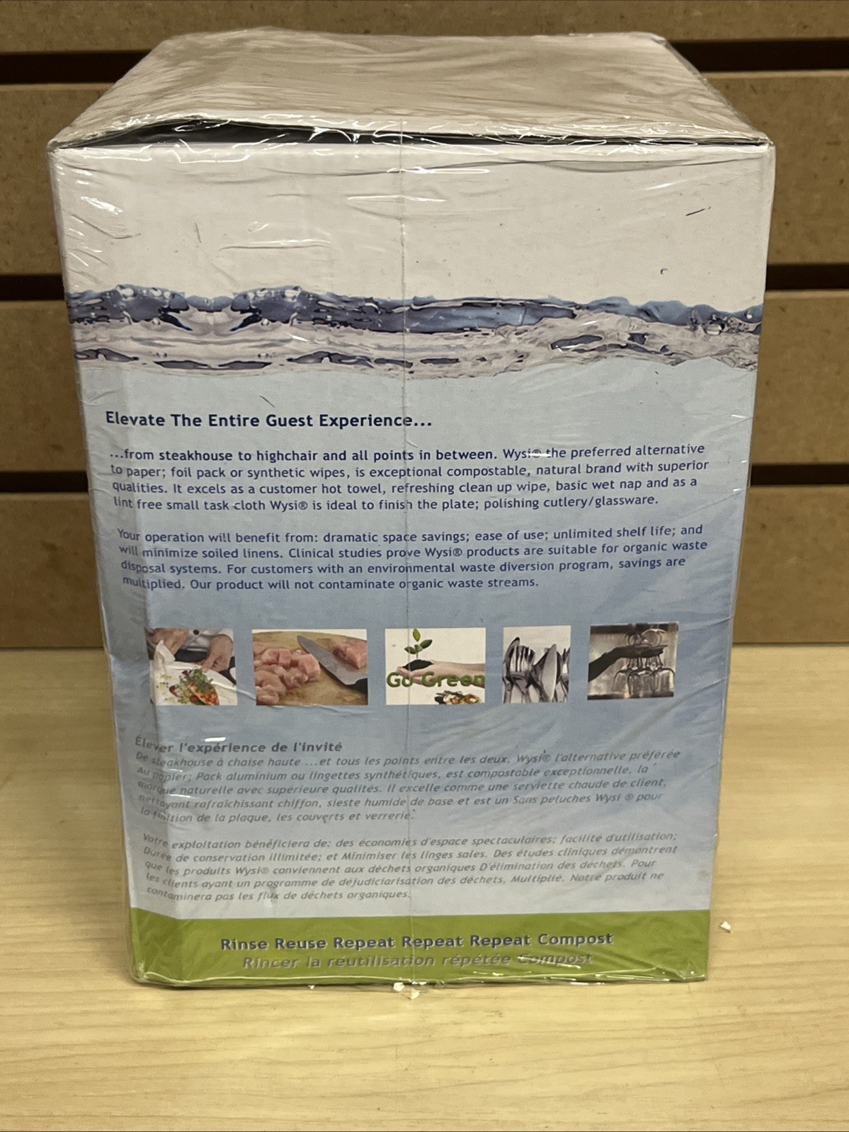 WYSI Compostable Freshen-up Cloths Wipes Add Water Box 1000 Compressed Tablets