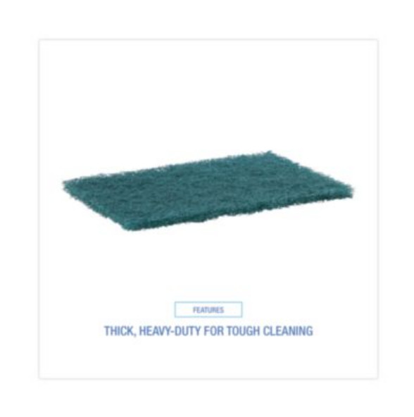 Boardwalk BWK186 Heavy-Duty Scouring Pad, 6 x 9, Green, 15/Carton