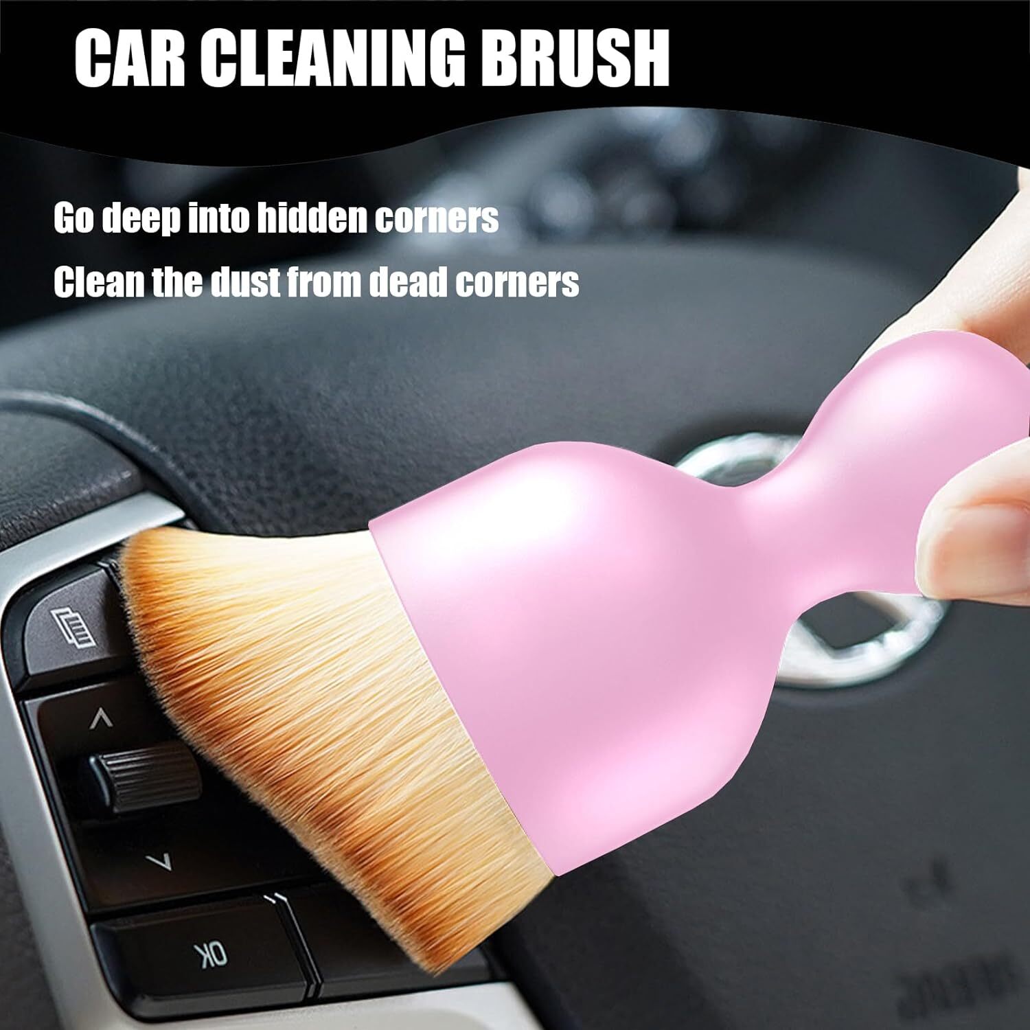1PC Car Air Conditioning Outlet Cleaning Brush For Cars Vans SUVs Pink