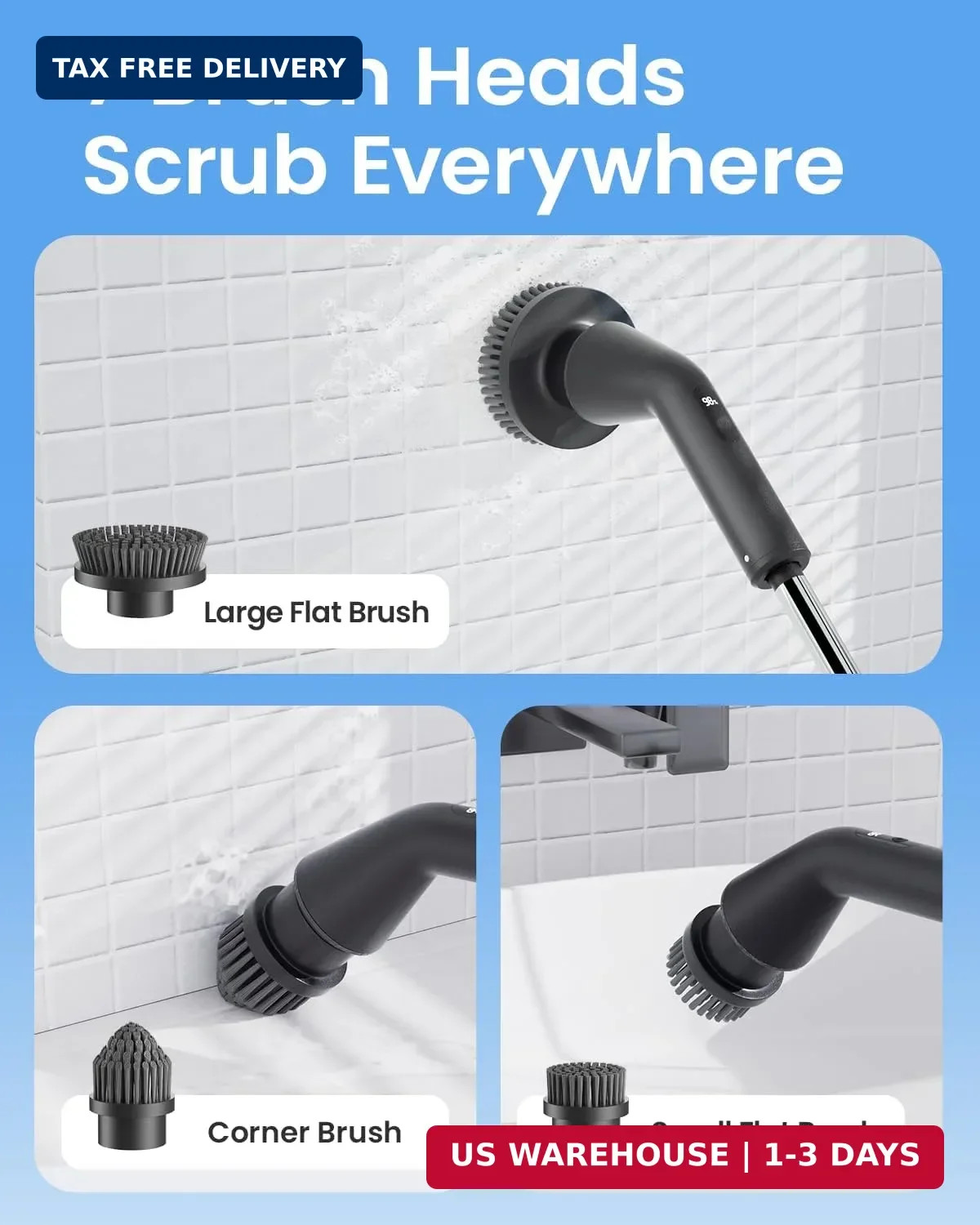 Leebein Electric Spin Scrubber, Cordless Cleaning Brush for Bathroom Shower Tub,