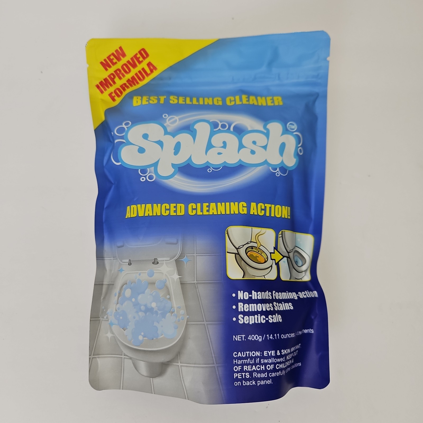 Splash Advanced Cleaning Action Toilet Cleaner Powder 14.11oz 4 Treatments New