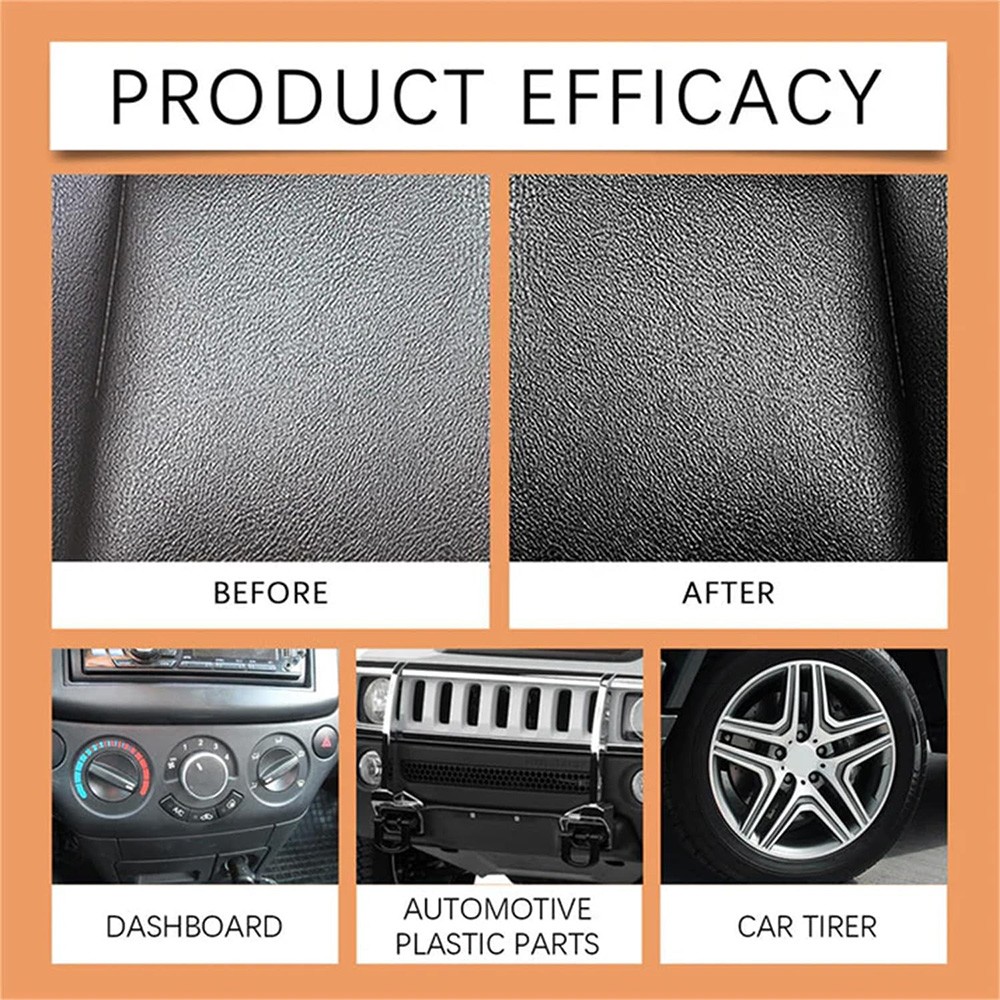 1~5x Auto Plastic Black Lotion, Auto Plastic Restorer Kit,Car Plastic Restorer