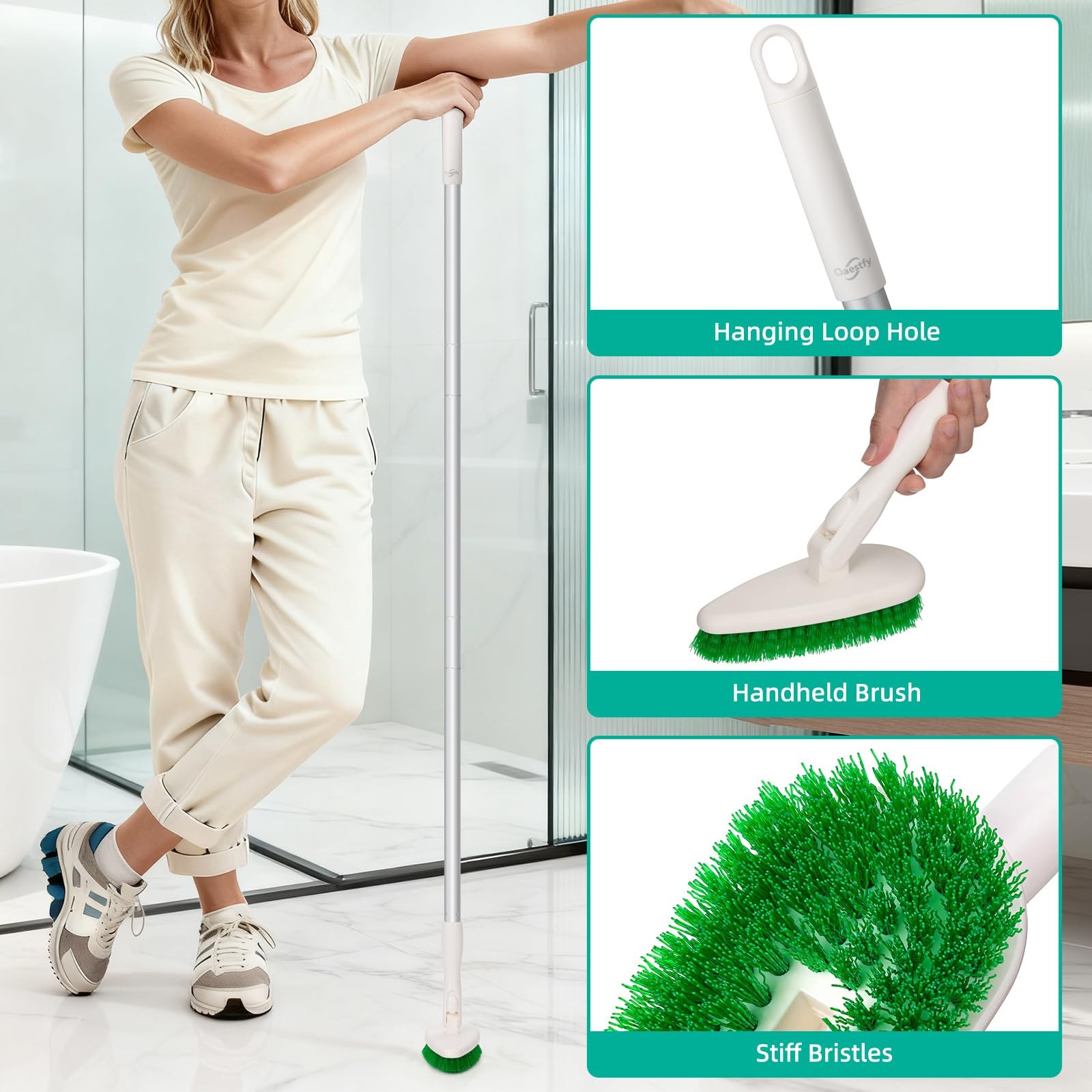 Non-Scratch Scrubber Pads Replacement for Tub and Tile Shower Scrubber – 4 Pa…