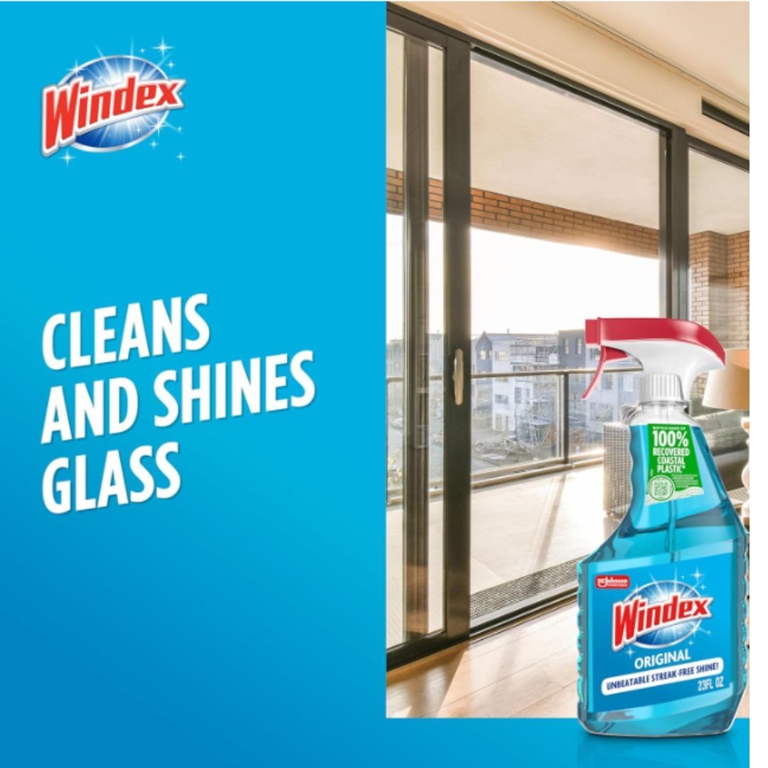 Windex Glass Window Cleaner, Original Blue, Spray Bottle, 23 fl oz New