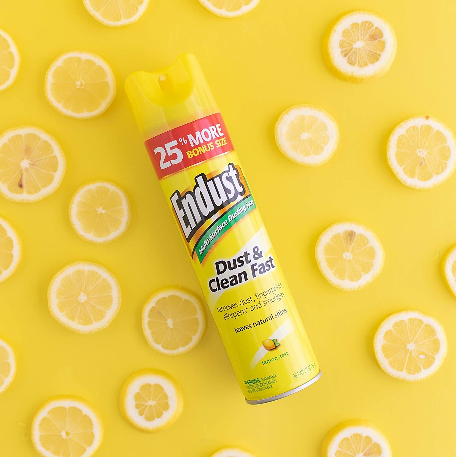 ENDUST Multi-Surface Allergens DUST & CLEAN FAST Natural Shine Lemon Zest 12oz