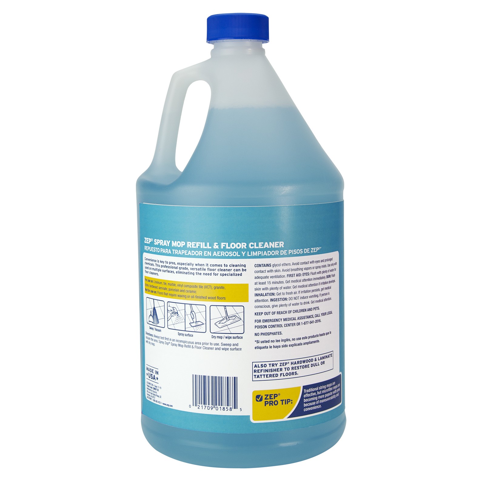 Zep Spray Mop Refill and Floor Cleaner – 1 Gallon (Case of 4) ZUMSF128 –