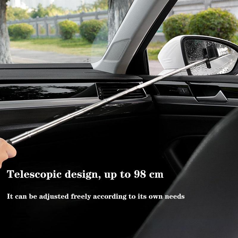 Telescopic Car Rearview Mirror Wiper Handle Window Glass Cleaner Mist Scraper