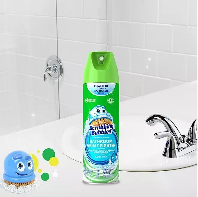 Scrubbing Bubbles Bathroom Cleaner, Rainshower, 25 oz., – Choose Count 4/8/12ct.
