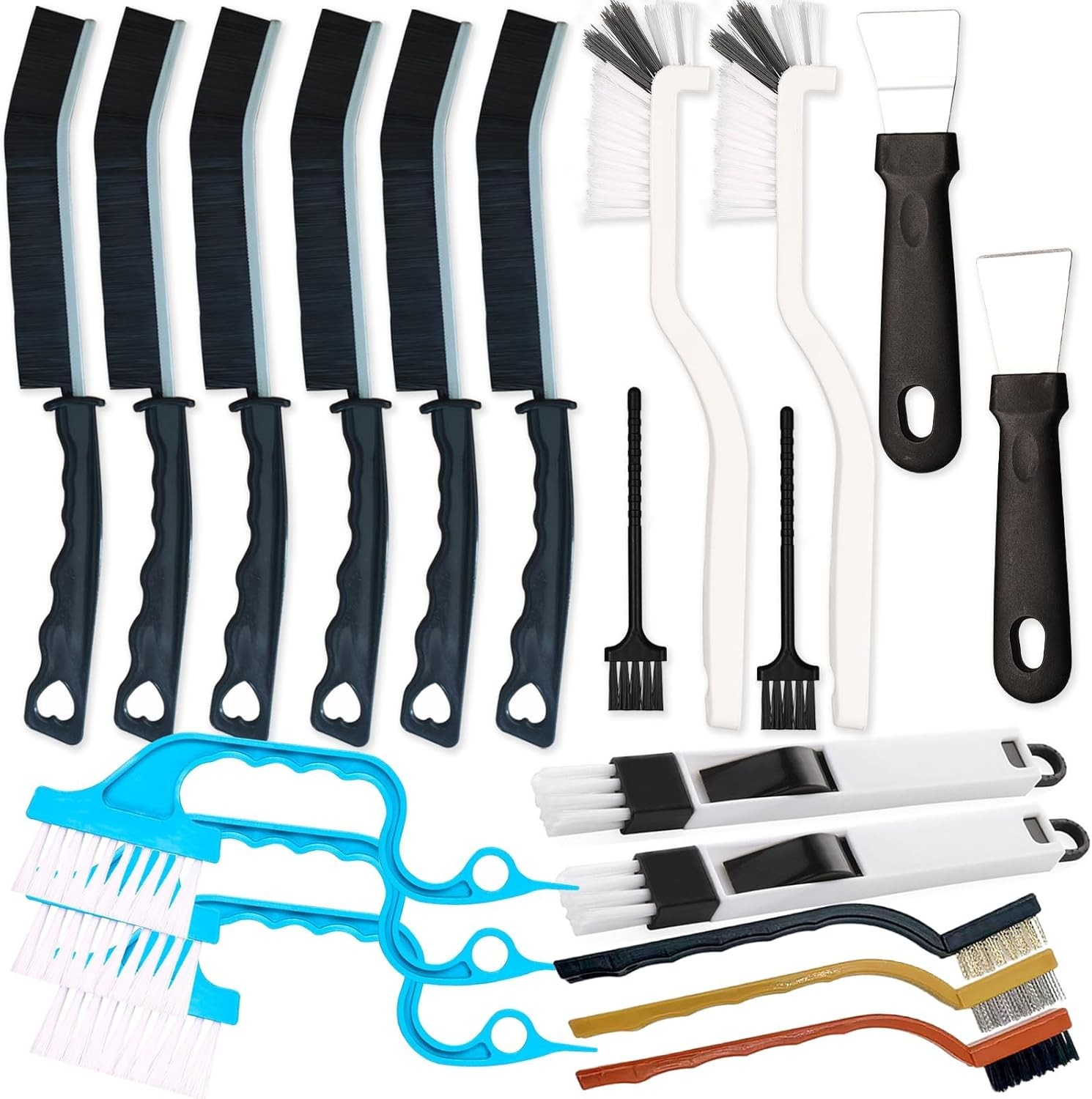 20 PCS Crevice Cleaning Brush Set – Multi-Purpose Hard Bristle Brushes for Deep