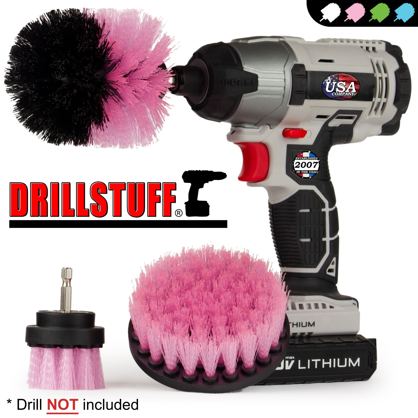 Bathroom Shower Cleaner, Bathtub, Tile and Grout Drill Power Scrubber Brush Kit