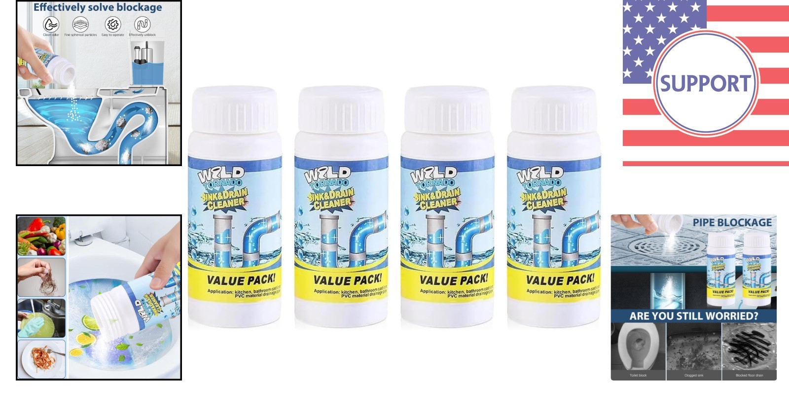 Unscented Sink & Drain Cleaner Powder – Eliminate Clogs & Odors Effortlessly