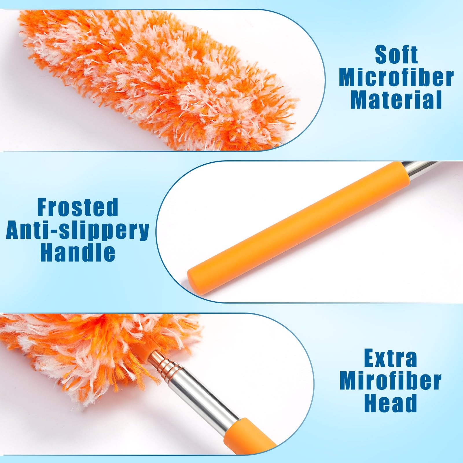 24 Pcs Microfiber Feather Duster for Cleaning 13-31 Inch Extendable Cobweb Du…