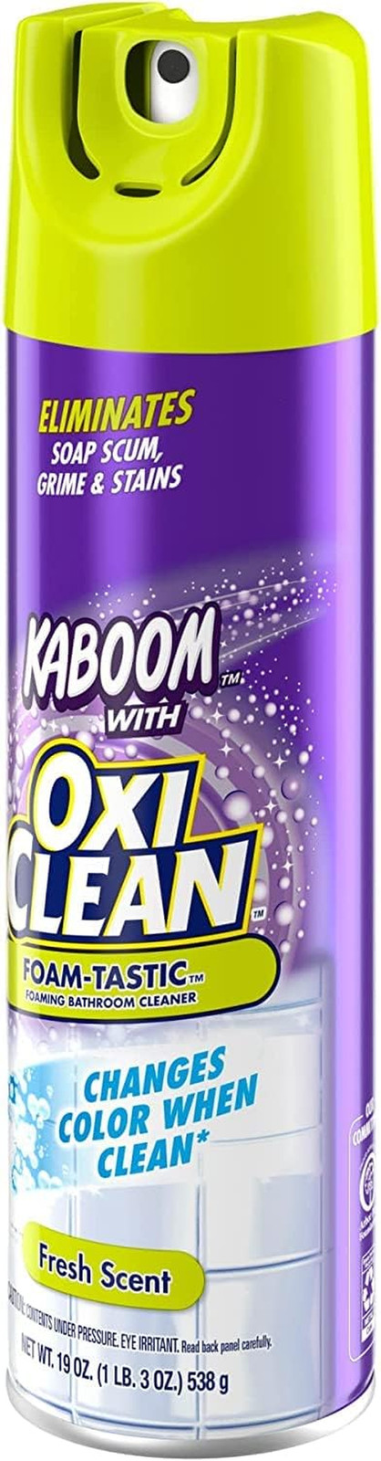 OxiClean Foam-Tastic Foaming Bathroom Cleaner, Fresh Scent, 19 oz Spray Can (…