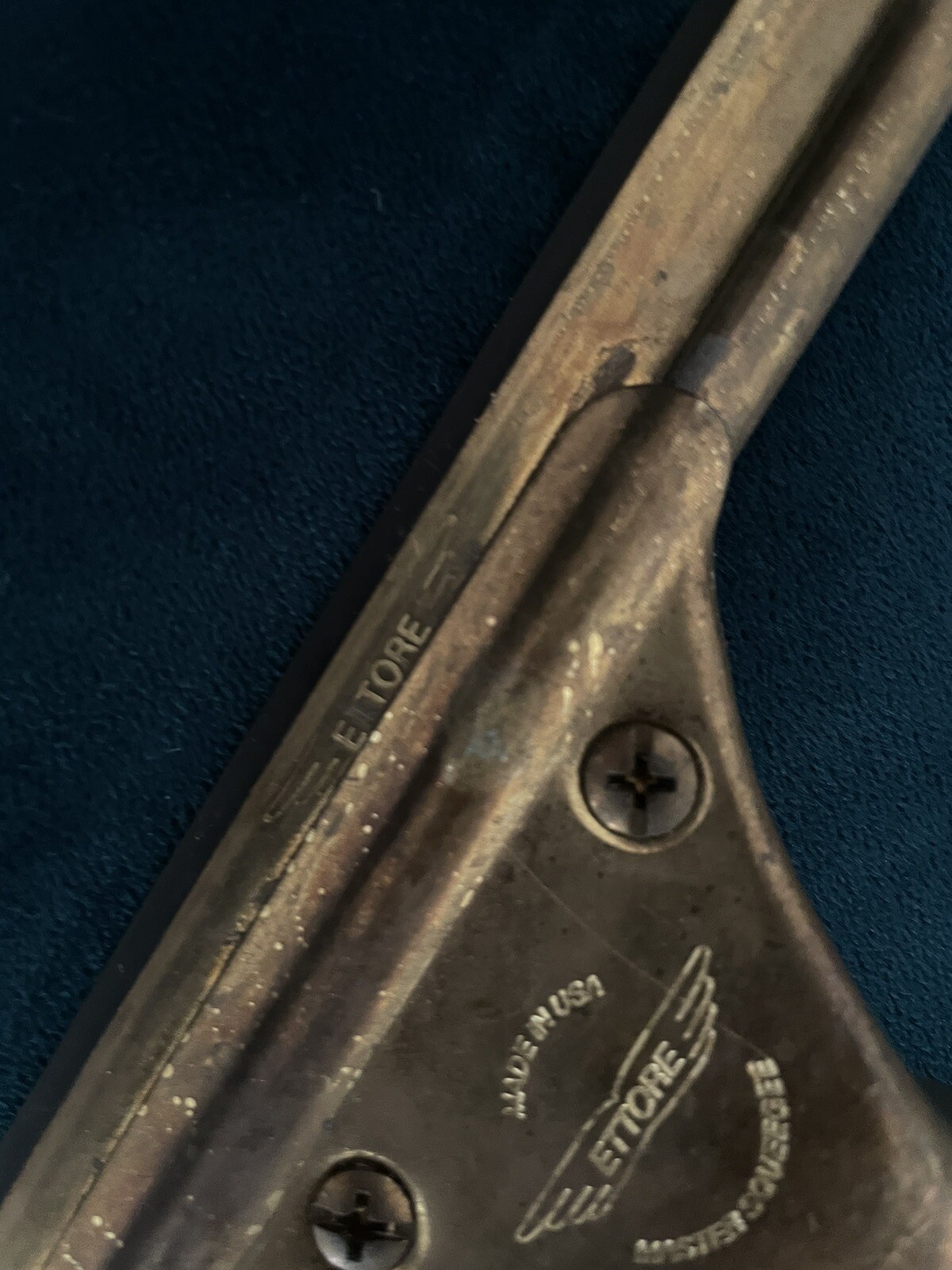 Vintage Ettore Brass Window Squeegee North Squeeze Made in USA 16″ Cleaning