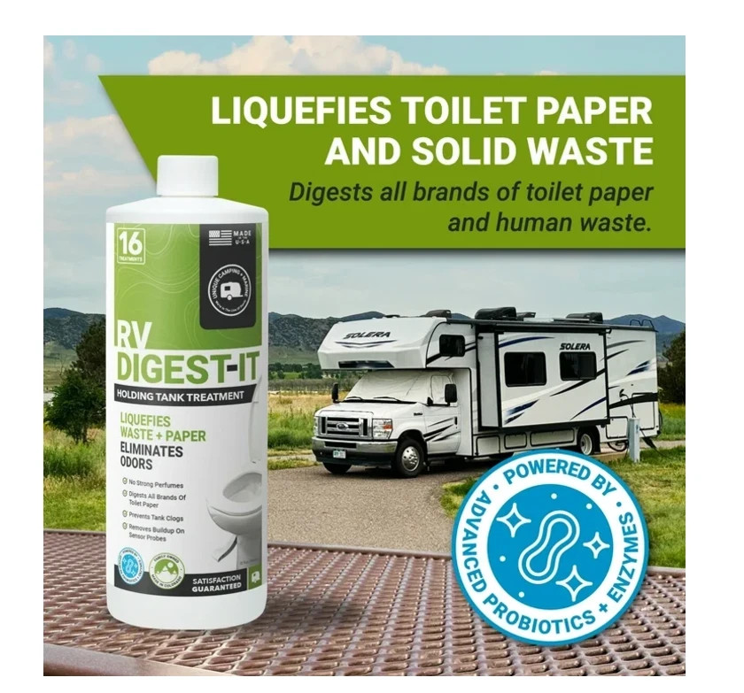 Unique RV Digest-It Holding Tank Treatment – Liquid 16 Treatments, 32 Oz.