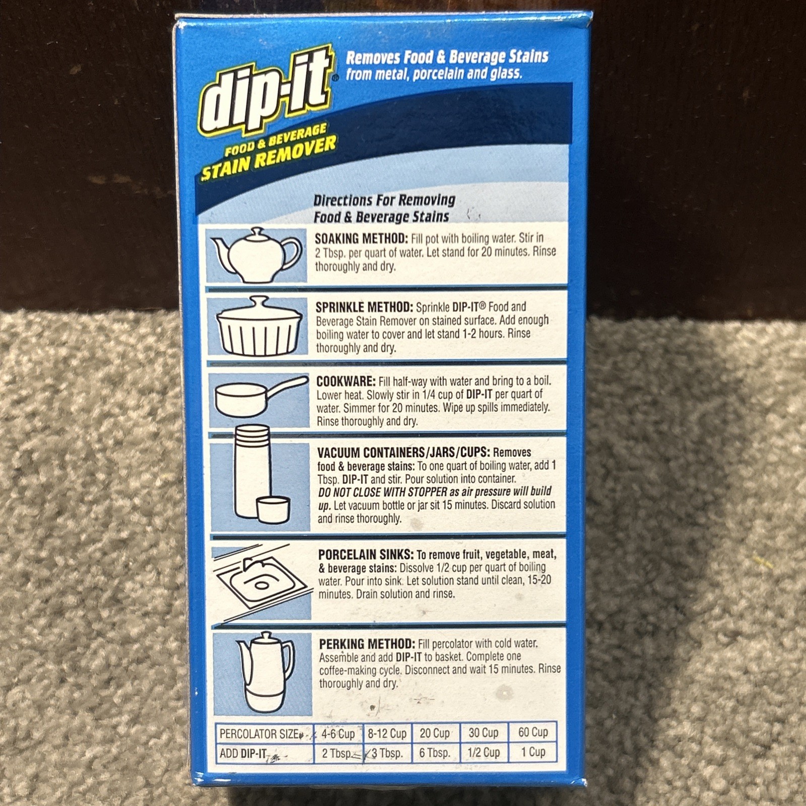 X3 Dip-It Food & Beverage Stain Remover for Metal, Porcelain & Glass, 5oz