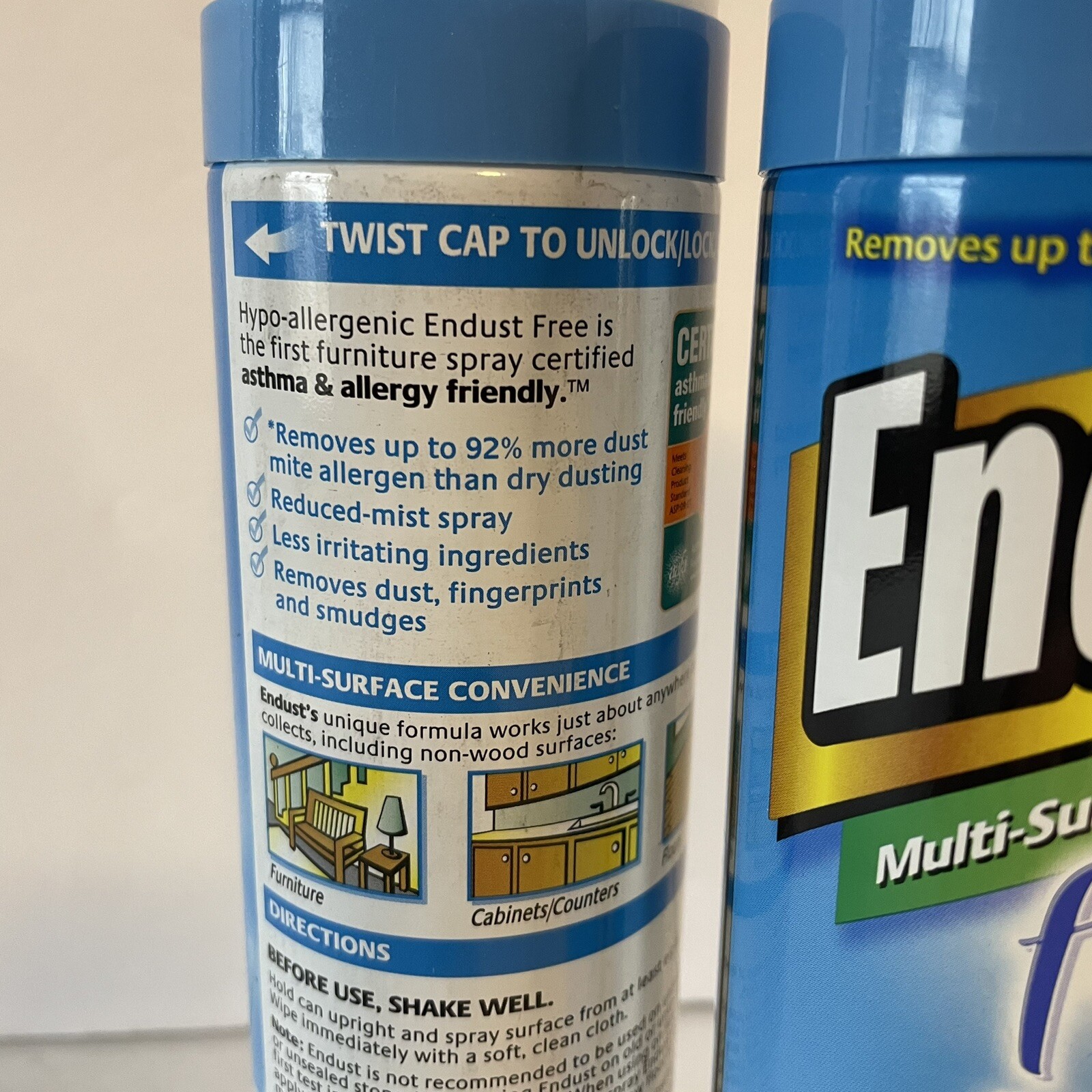 Endust X2 Fragrance Free Hypo-Allergenic Dusting Cleaning Spray Asthma Friendly