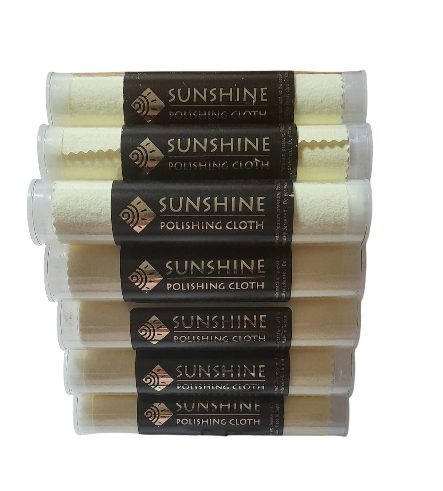 Sunshine 25 Polishing Cloths Jewelry Cleaner Tube Silver Brass Gold Copper