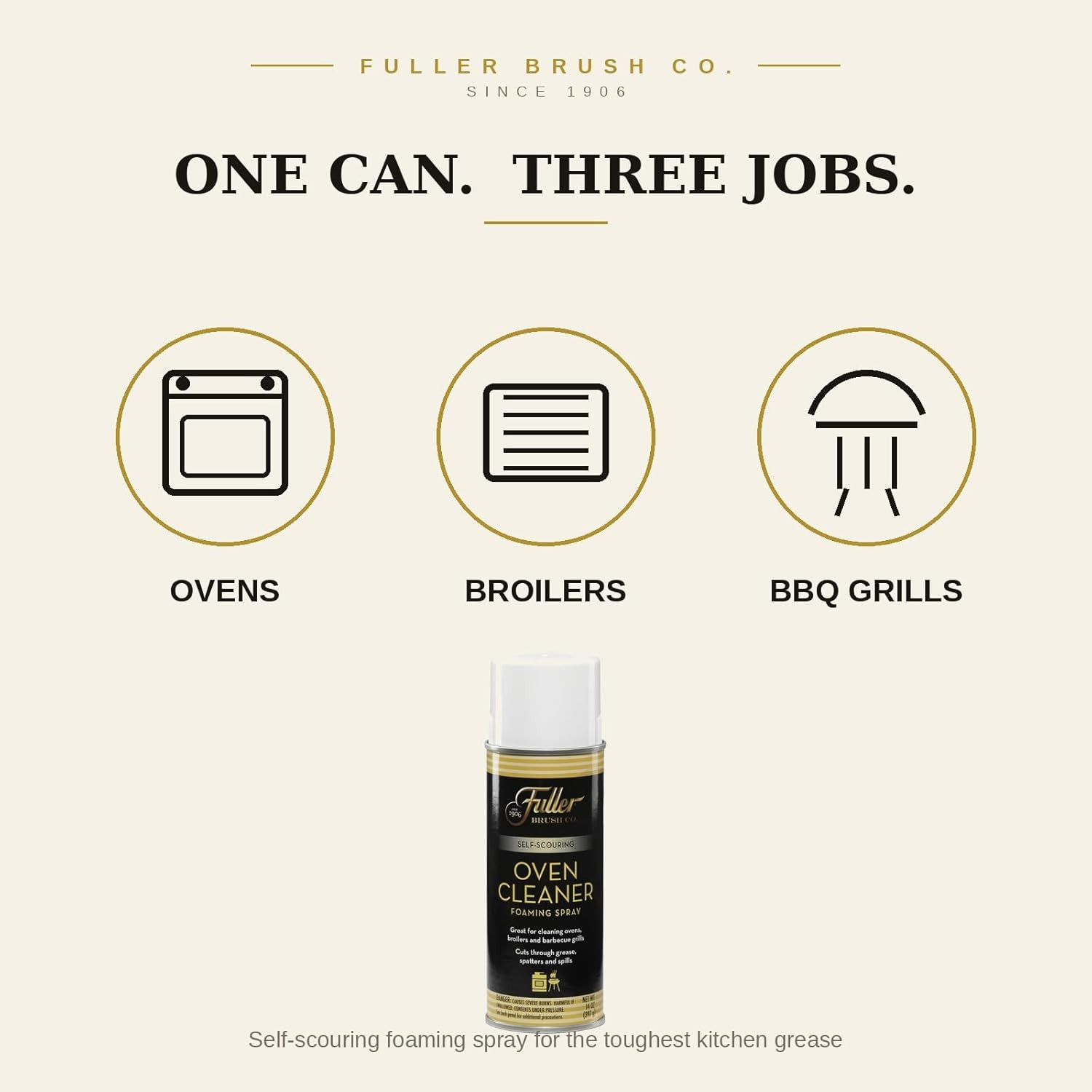 Fuller Brush Heavy Duty Oven Cleaner Spray – Fume Free, Self-Scouring Foam Cuts