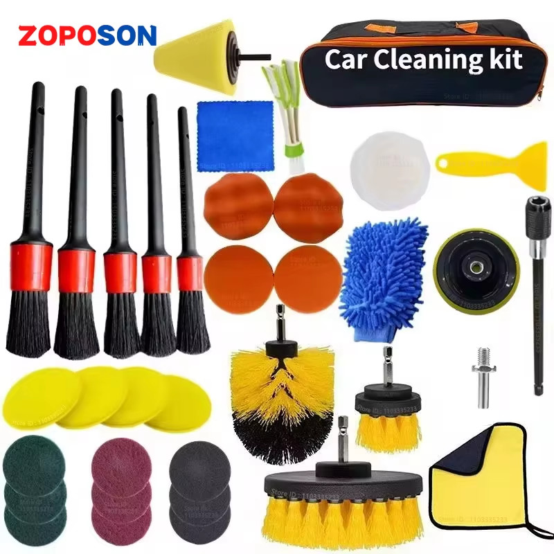 ZOPOSON New Car Cleaning Kit Scrubber Drill Detailing Brush Set Air Conditioner