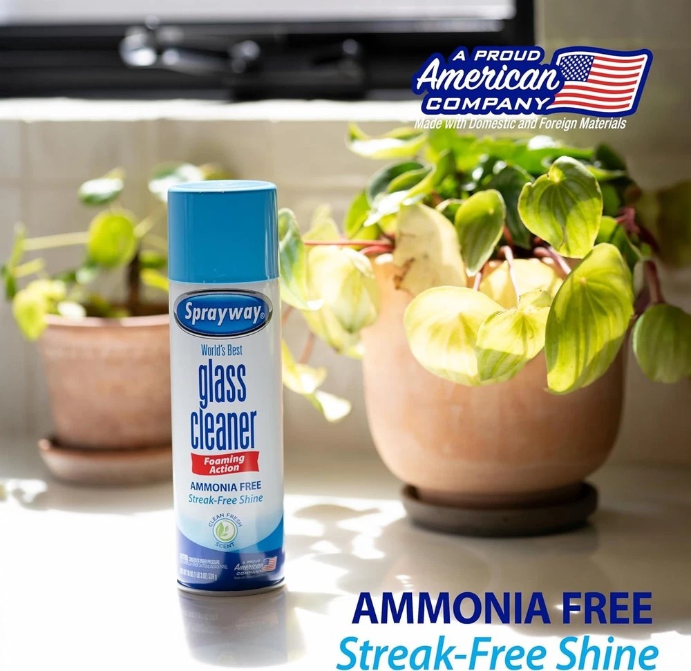 Sprayway Glass Cleaner, Foaming Aerosol, 19oz (Pack of 2) – Ammonia-Freec