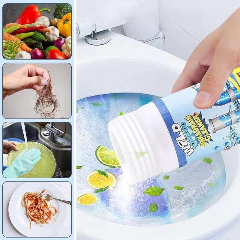 Powerful Drain Cleaner Clogs Hair Grease Food Odor Elimination Home Use