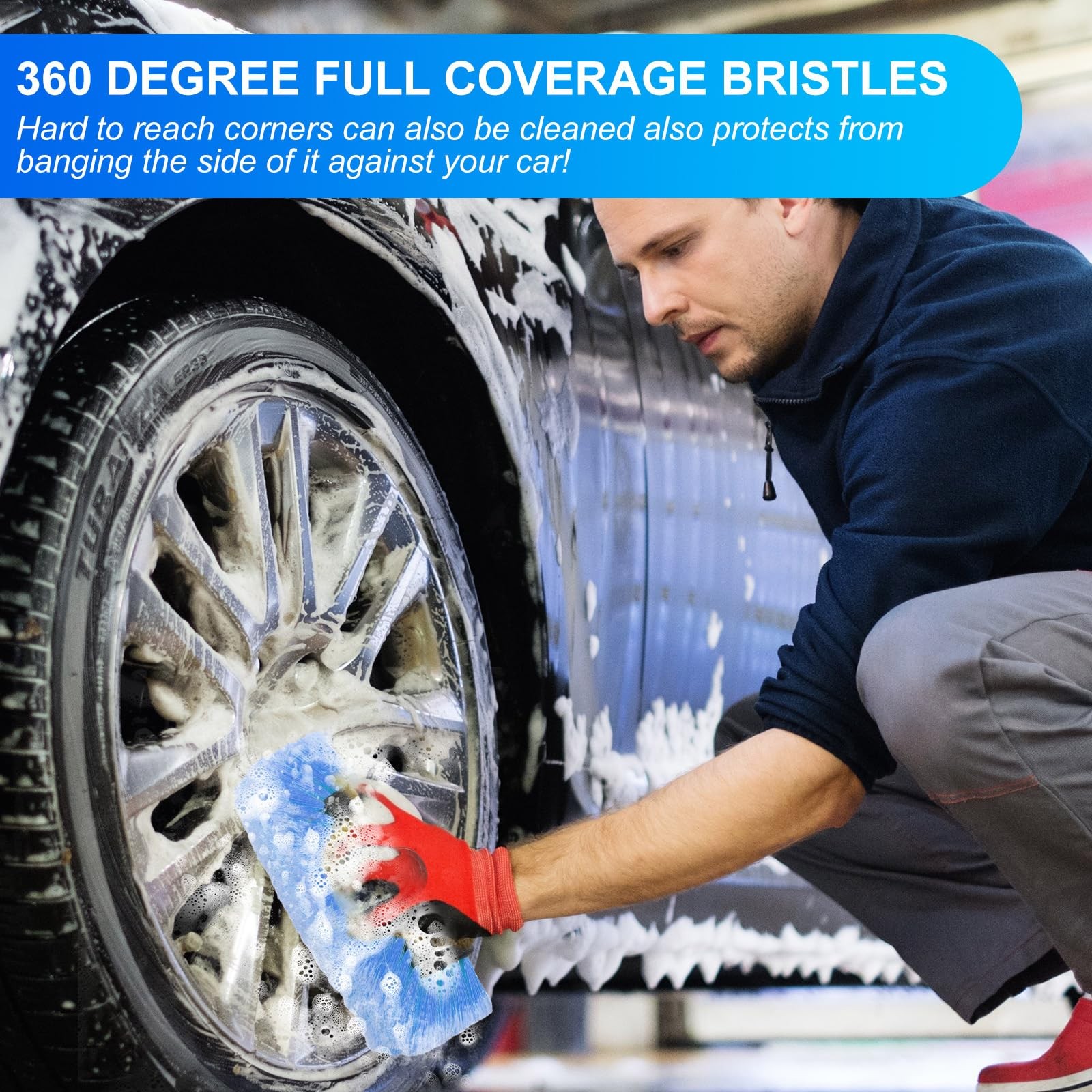 2 Pcs Car Wash Brush Head – Soft Bristle 12 Inch for Auto Truck RV Boat