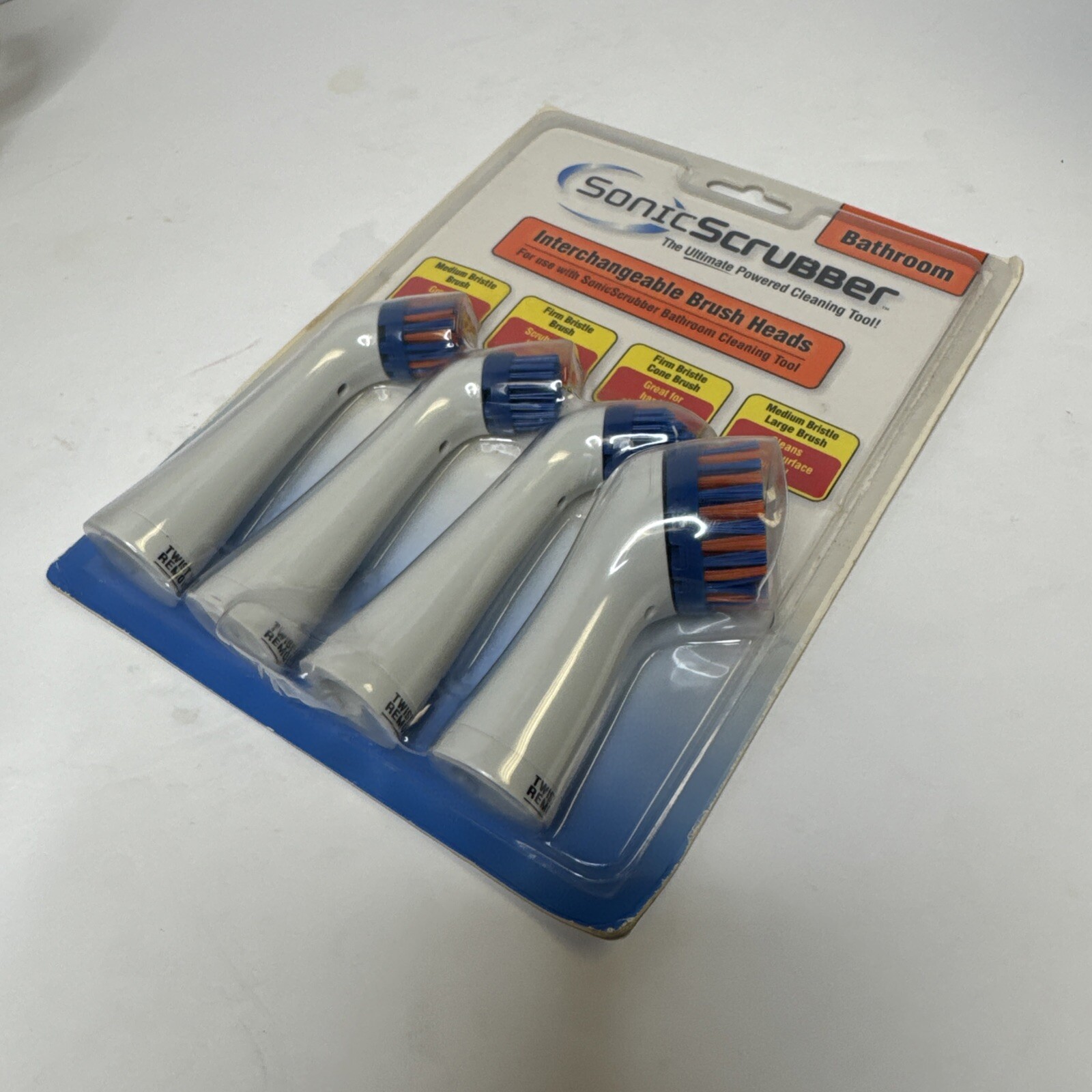 Sonic Scrubber Bathroom Power Cleaner 4 Interchangeable Brush Head Replacements