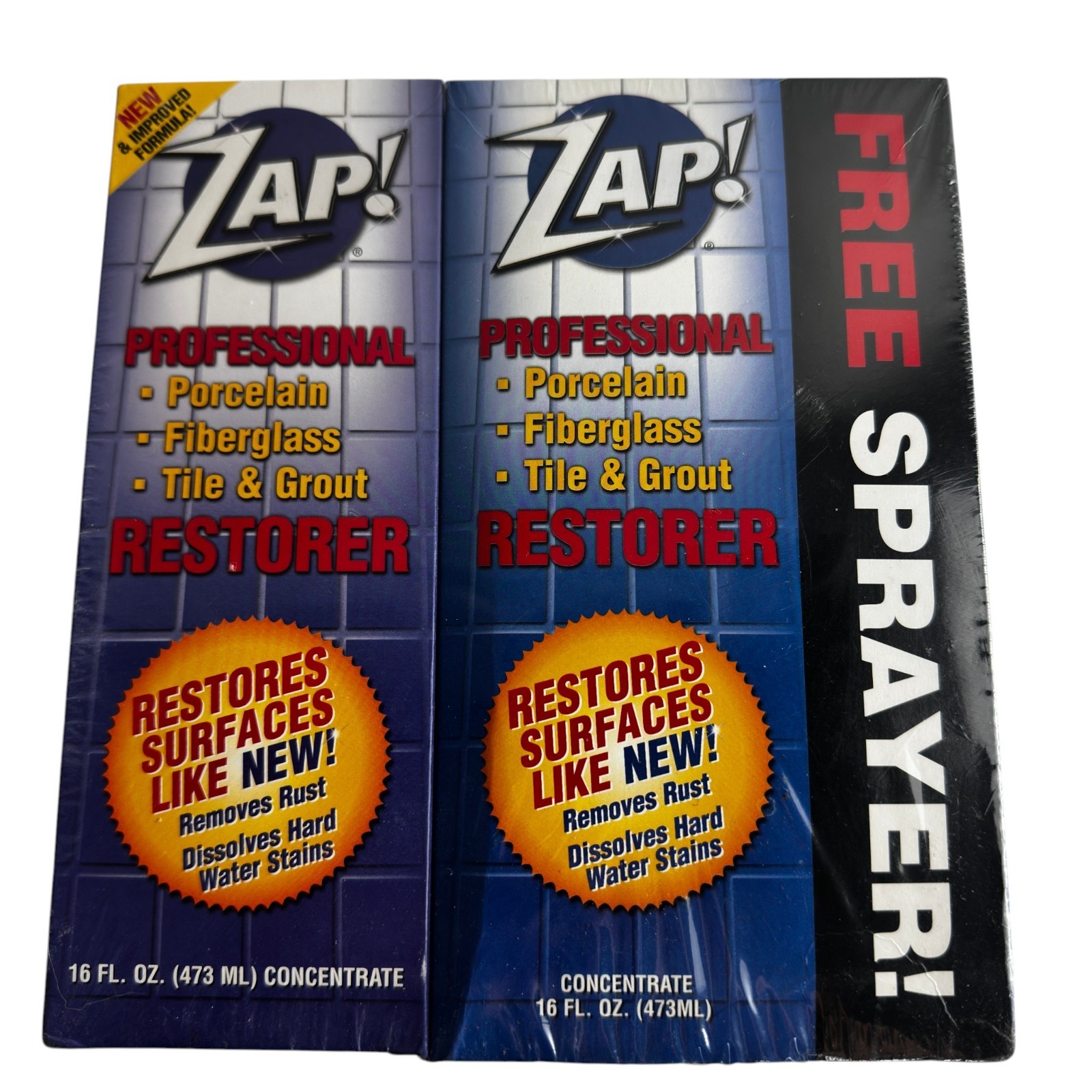 ZAP! Professional Restorer Concentrate Twin Pack 16oz each Sealed Sprayer New