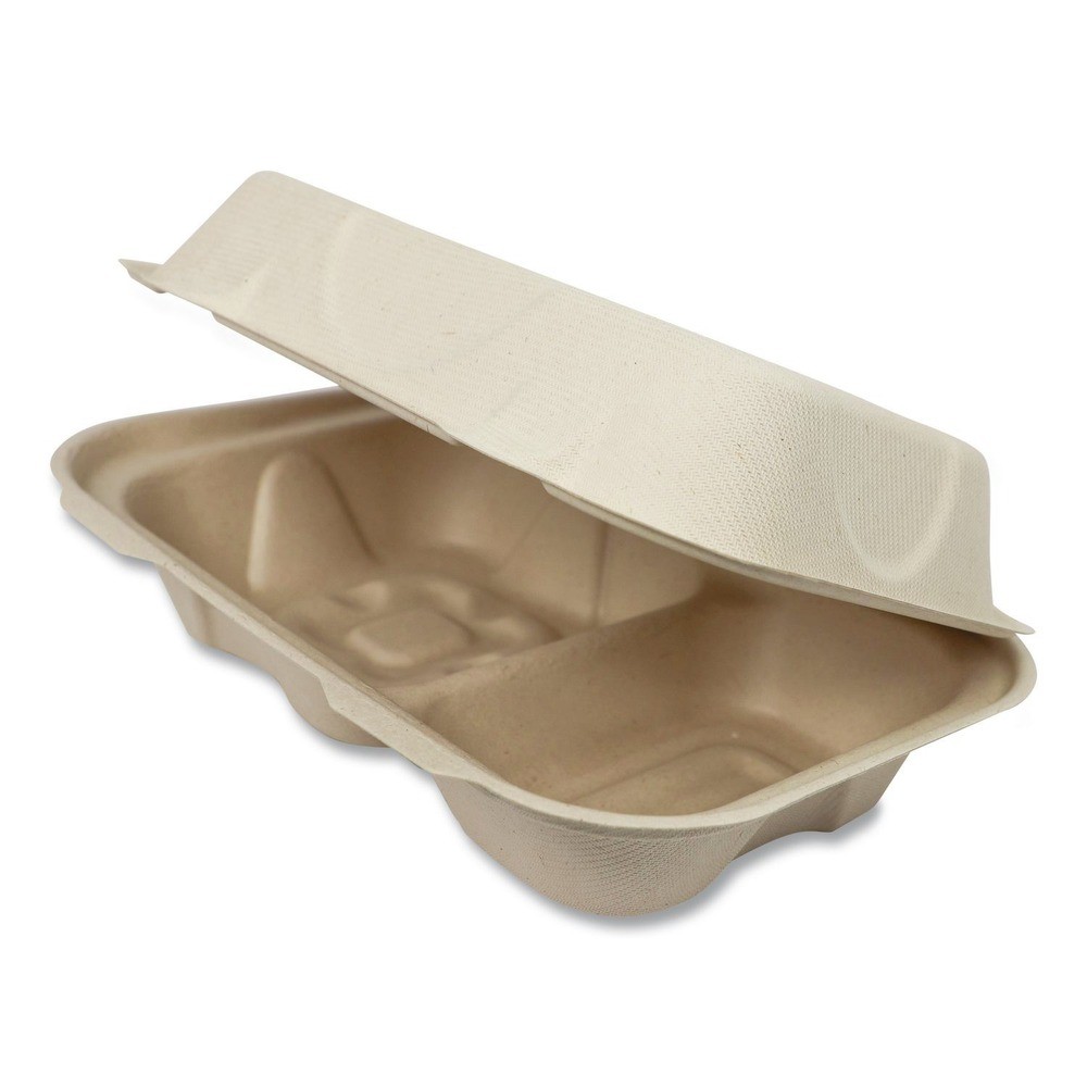 World Centric TOSCU34DLFP 9.2″ x 6.4″ x 3″ Hinged Containers – Ntrl (500/CT) New