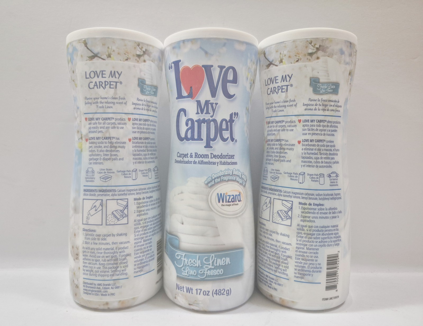 3 Love My Carpet & Room Deodorizer Fresh Linen Contains Baking Soda Each 17 oz