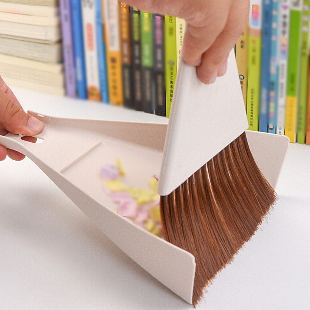 Mini Desktop Broom and Dustpan Set Household Dust Pan and