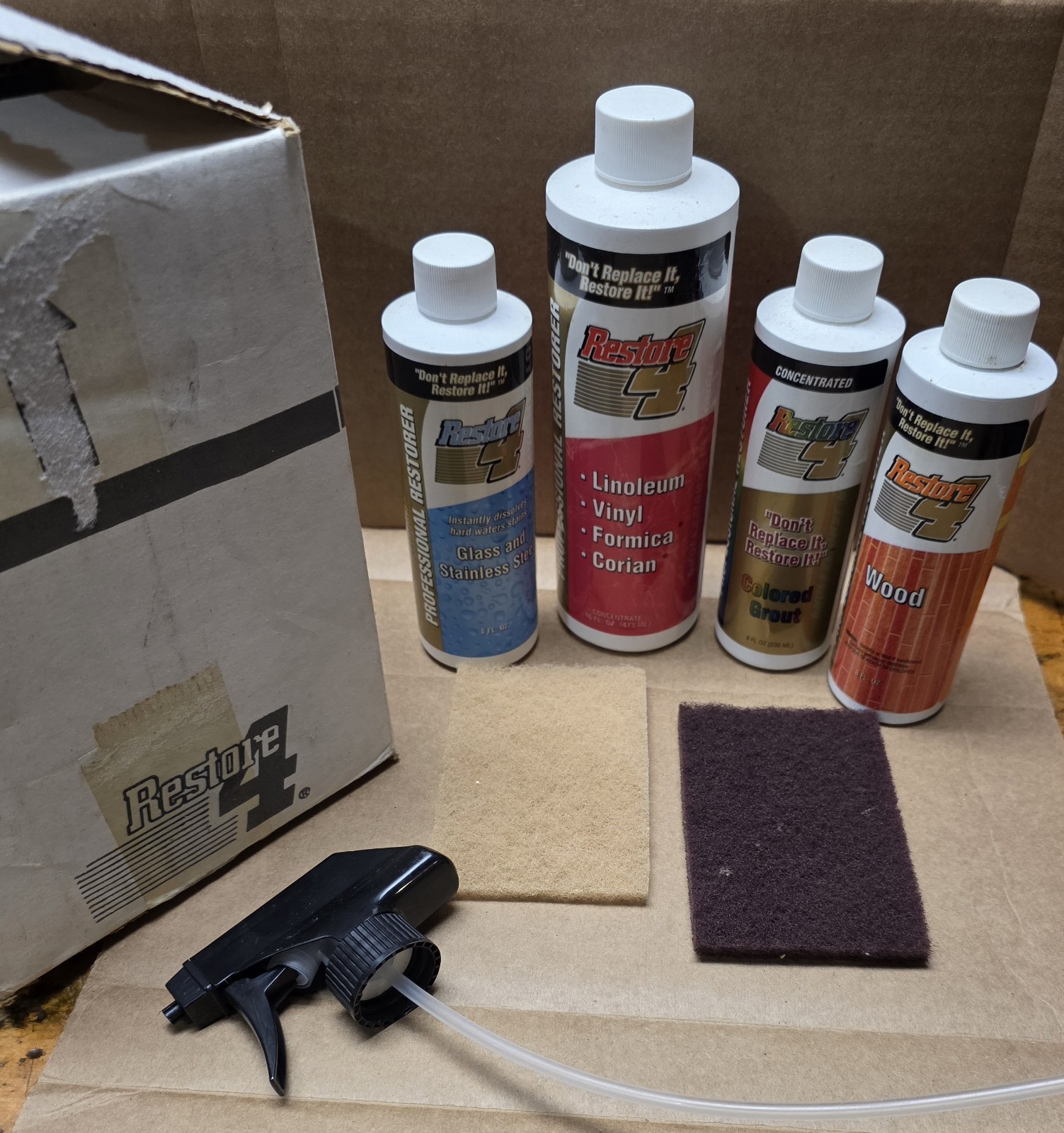 Restore 4 Professional Wood Grout Glass Porcelain Vinyl Corian Formica Linoleum