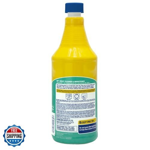 Zep Grout Cleaner and Brightener – 32 Ounce (1 Bottle) – ZU104632 – Deep Clea