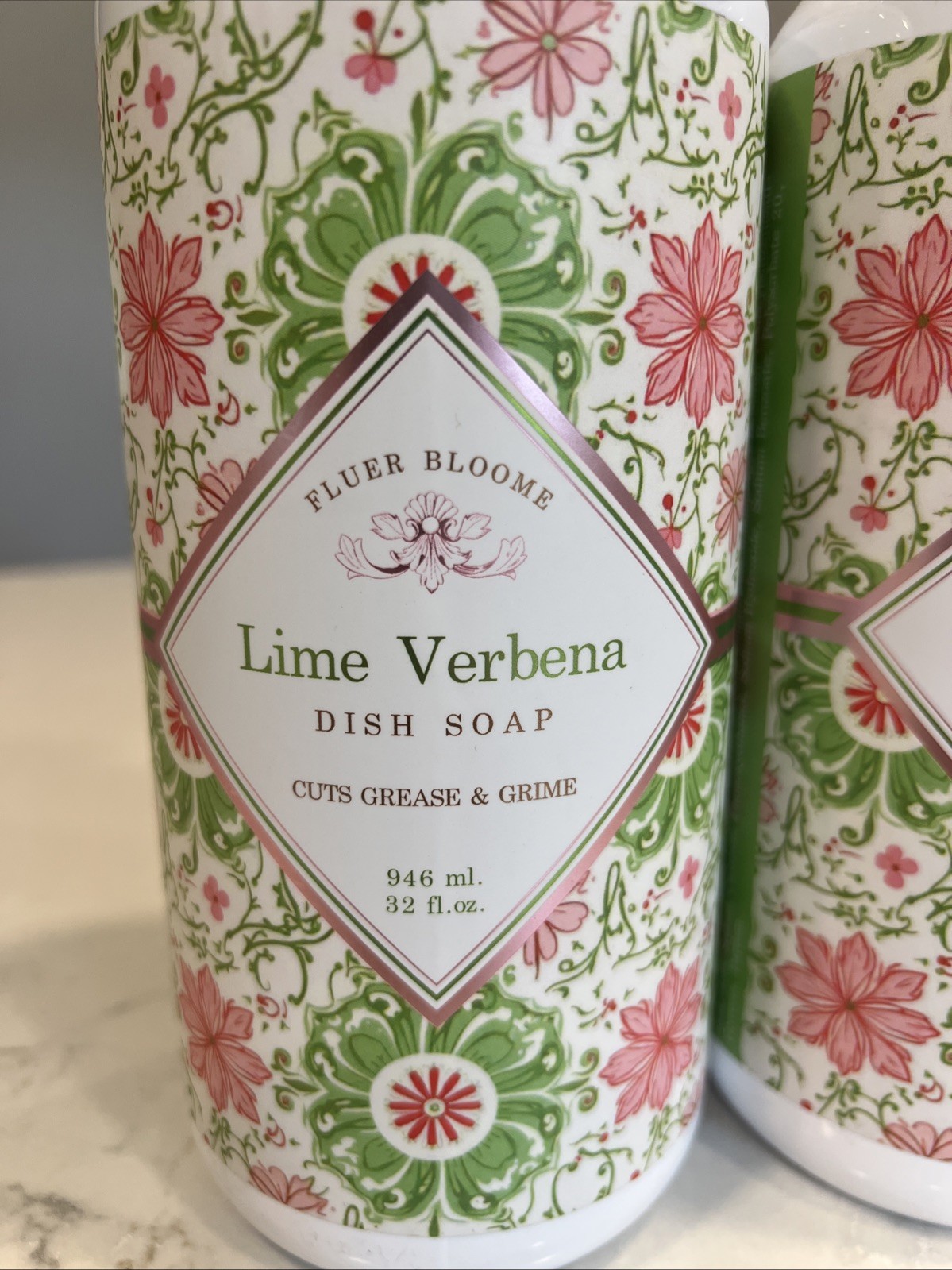 2-Pack Home and Body Co ~ Lemon Verbena Dish Soap 32 floz each Fluer Bloome New
