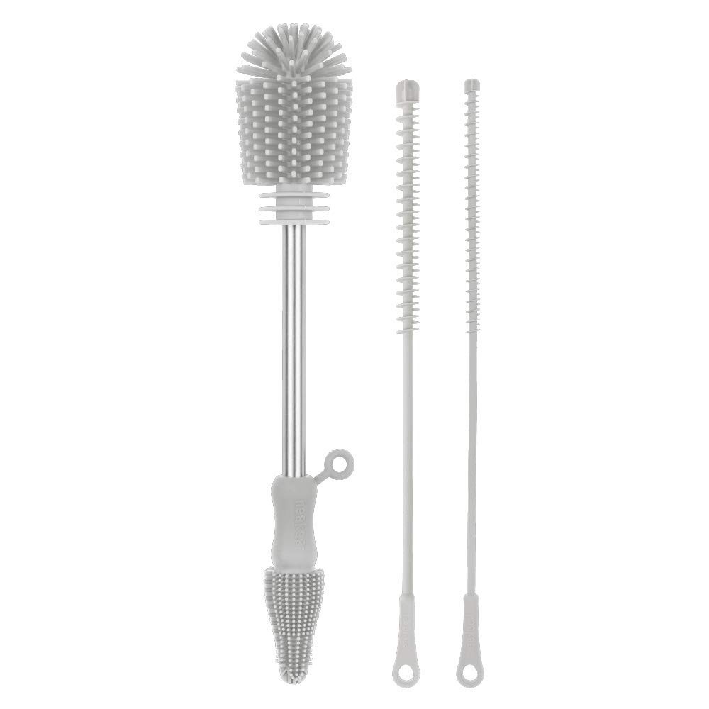 Silicone Cleaning Brush Kit for Bottles & Crevices – Food-Grade, Dishwasher Safe